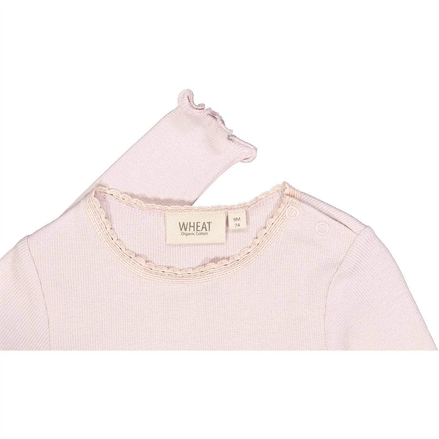 Wheat Soft Lilac Rib Lace Blouse