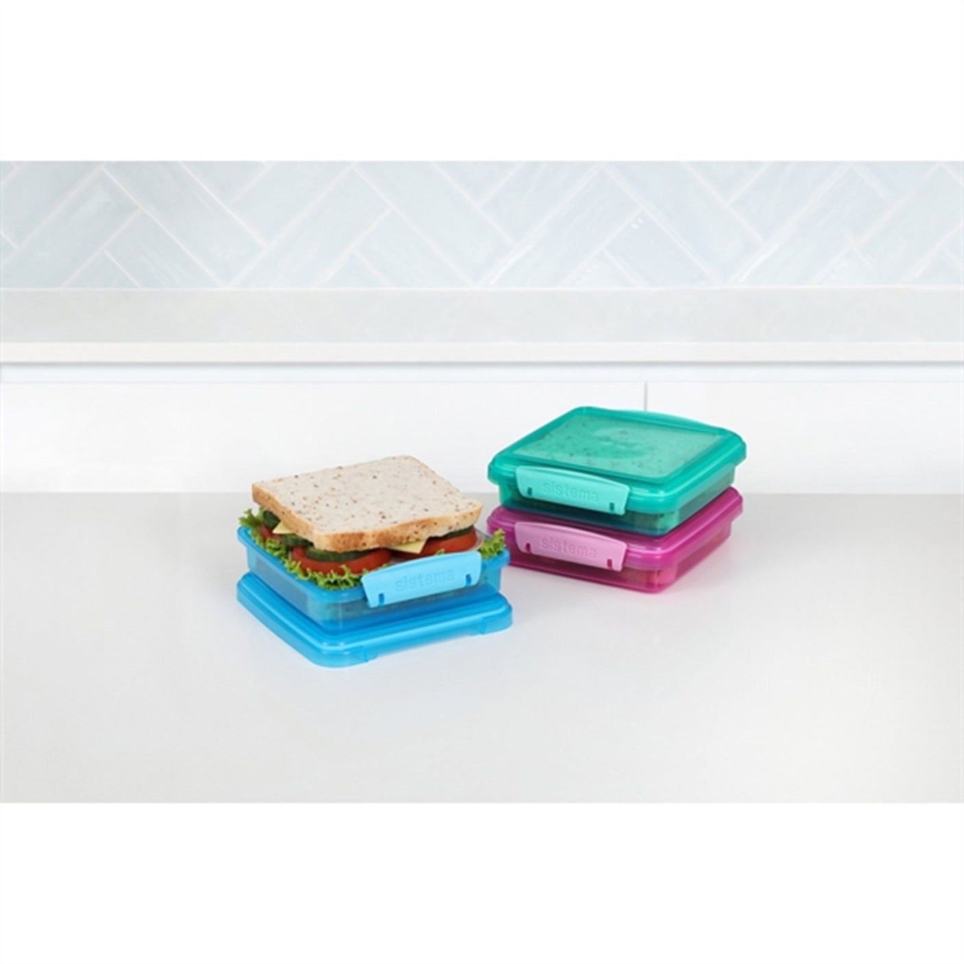 Sistema Sandwich Box Lunch Box 450 ml Lunch Mixed Pack 3-pack