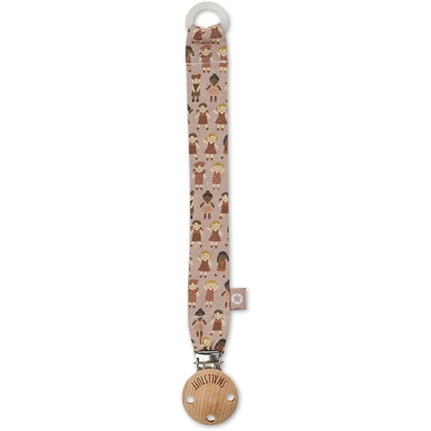 Smallstuff Woven Pacifier Strap Rose