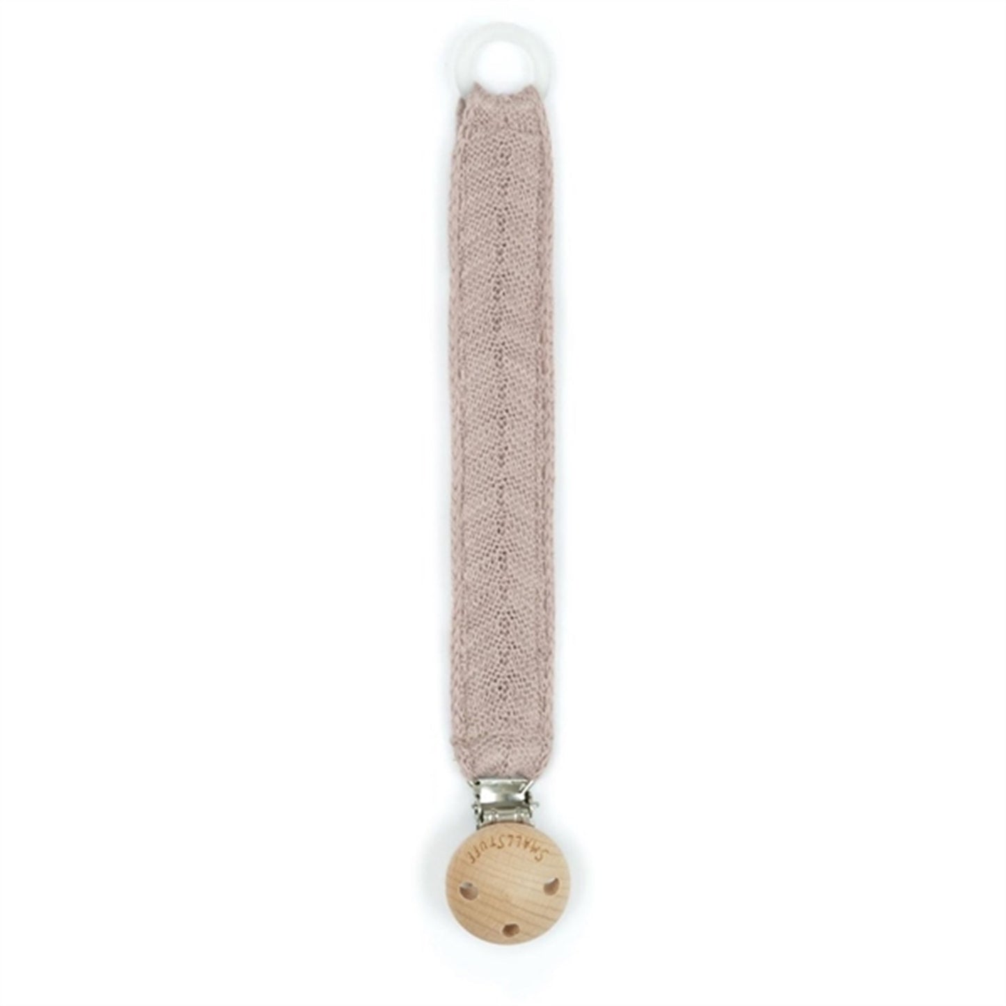 Smallstuff Knit Pacifier Strap Powder