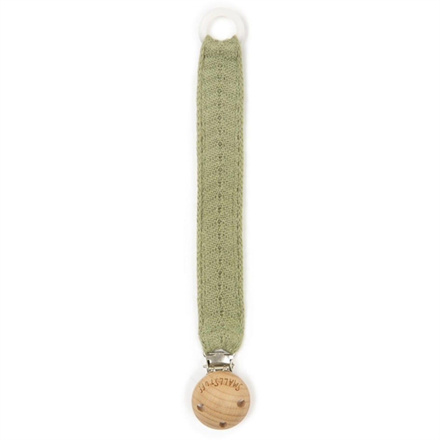 Smallstuff Knit Pacifier Strap Soft Green
