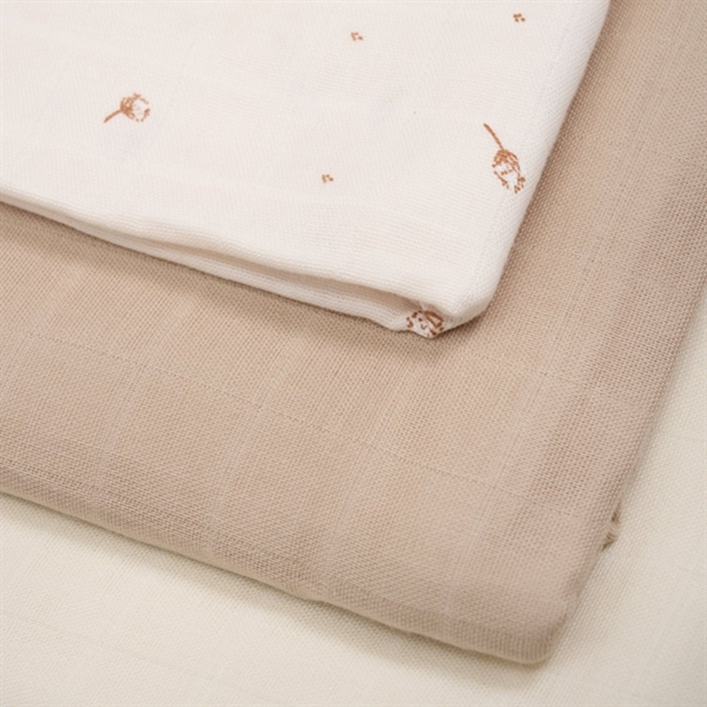 FIXONI Silver Peony Muslin Cloth 3-Pack