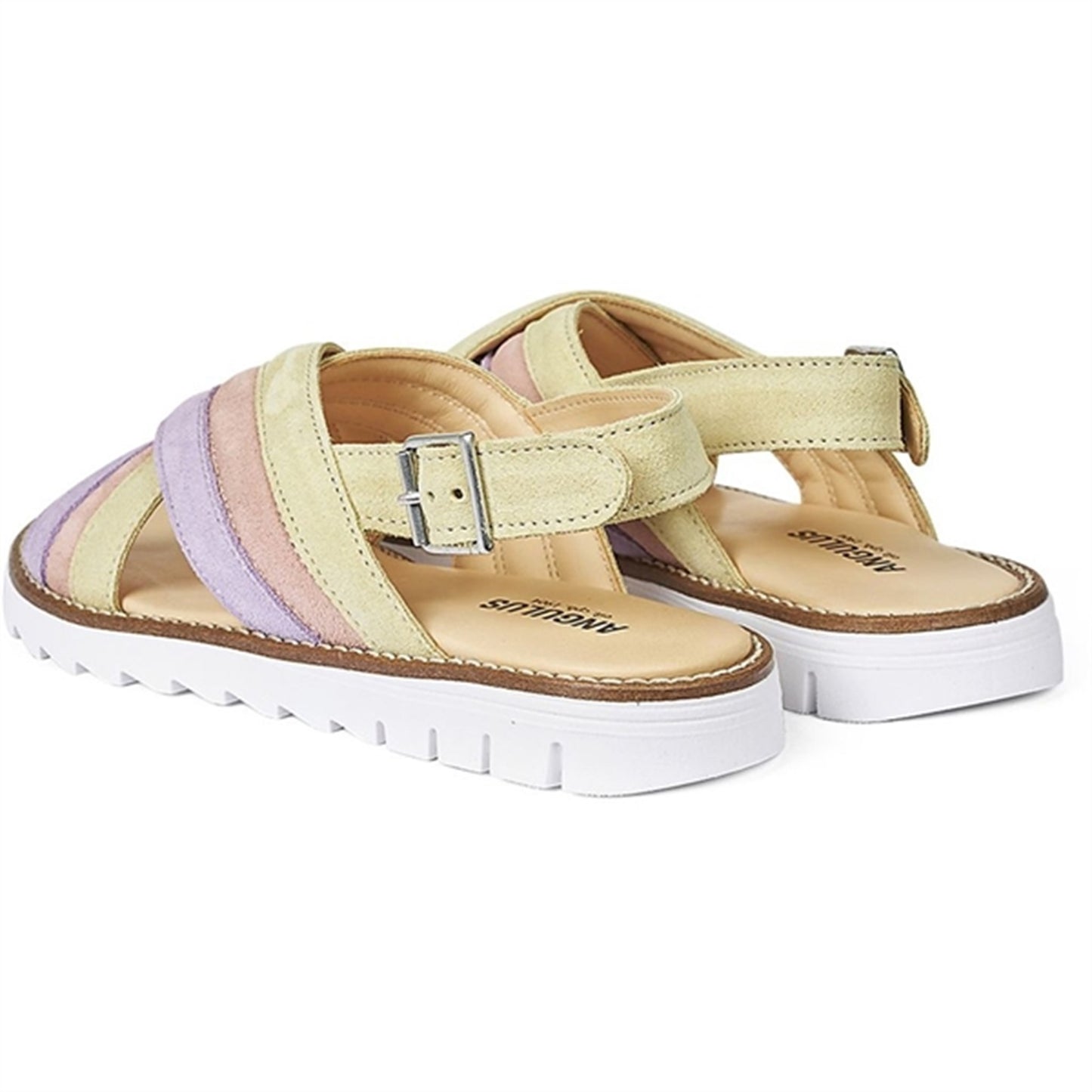 Angulus Sandal W. Open Toe And Buckle Lilac/Peach/Light Yellow