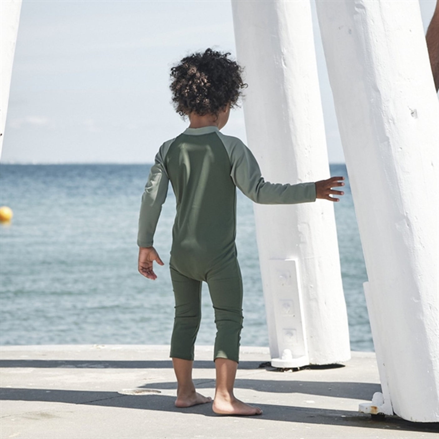 Petit Crabe Forest/Army Multi Color Onesie with Zipper