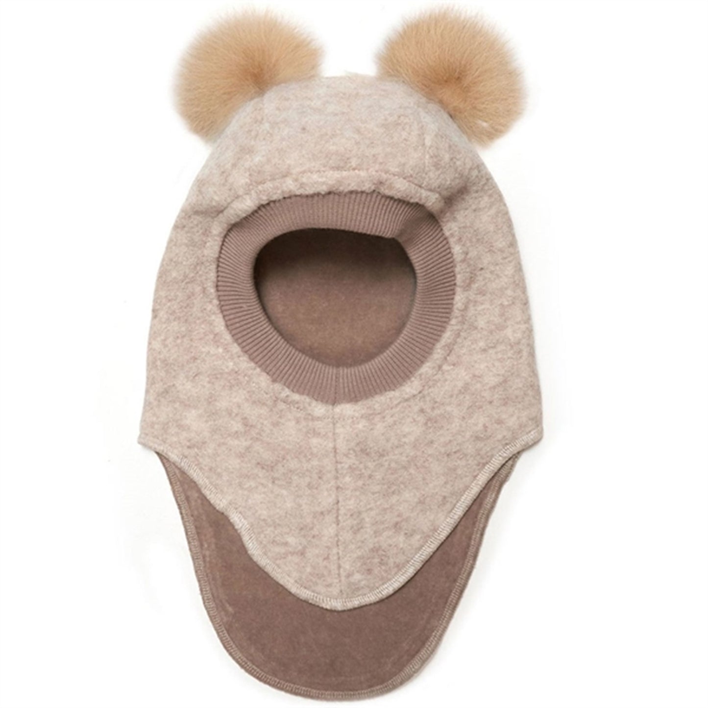Huttelihut Balaclava w. Alpaca Pompoms Big Bear Camel