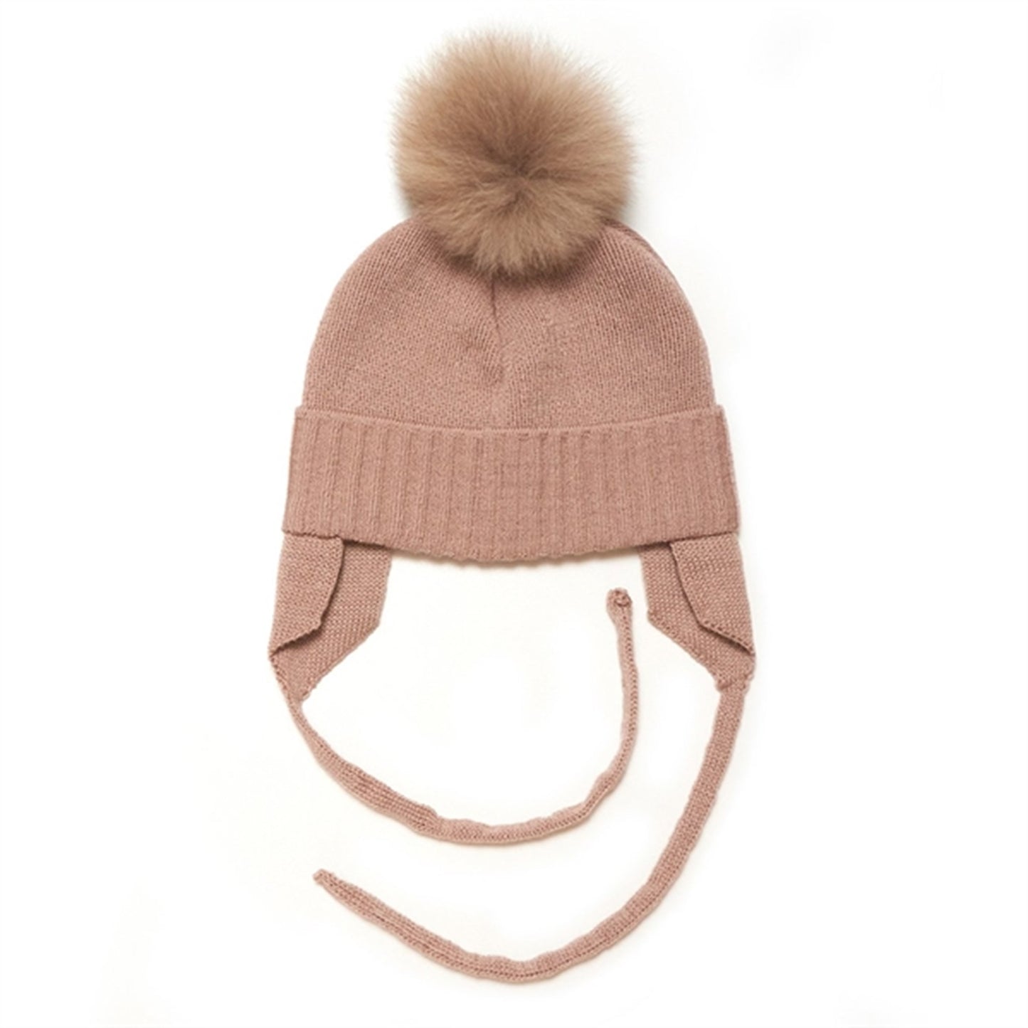 Huttelihut Bonnet Wool Knit Alpaca Pompom Chullu Dusty Rose