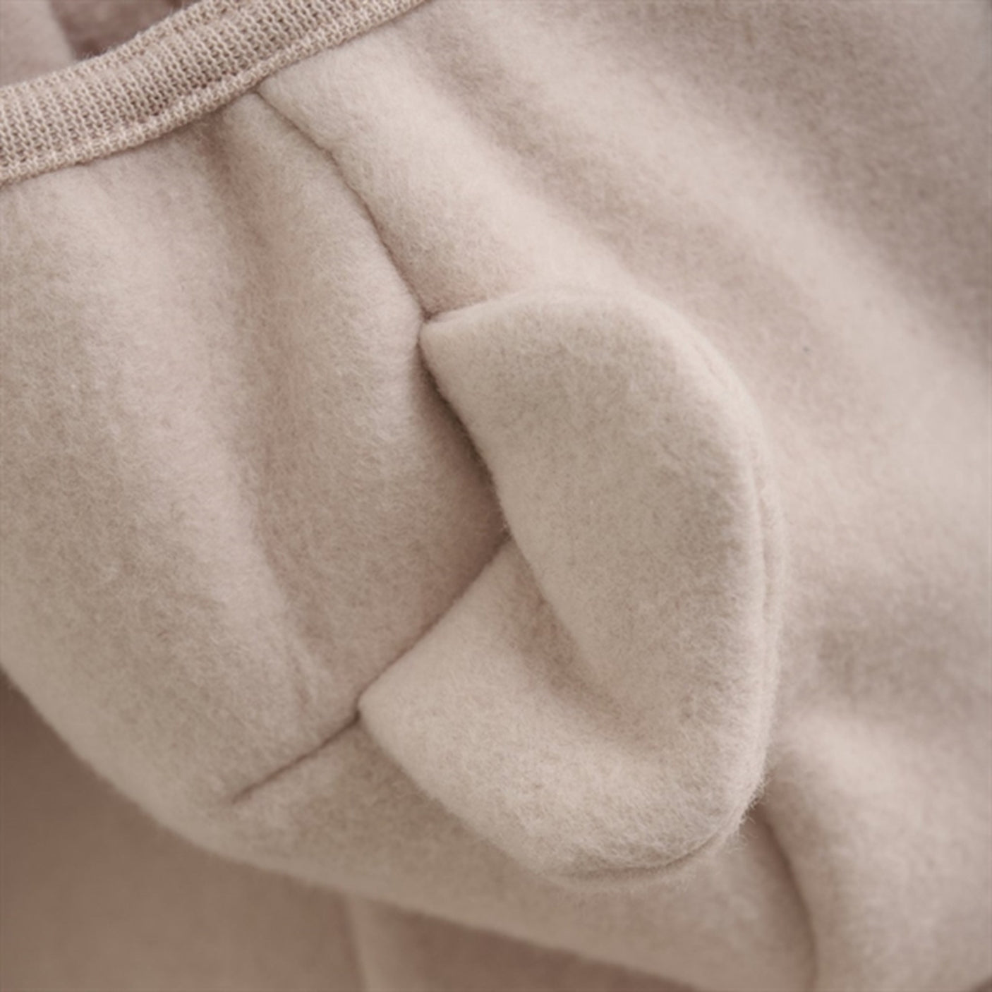 Huttelihut Pram Suit Ears Cotton Fleece Almond Peach