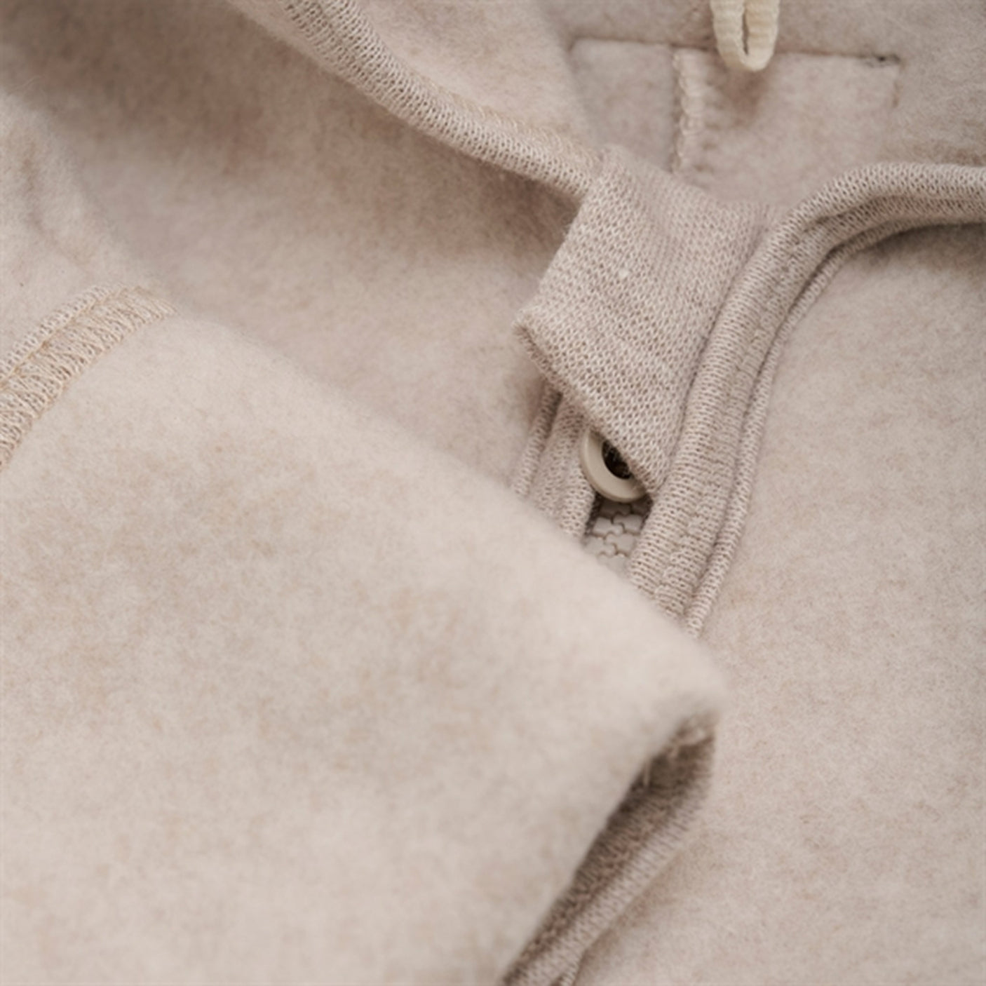 Huttelihut Pram Suit Ears Cotton Fleece Camel Melange