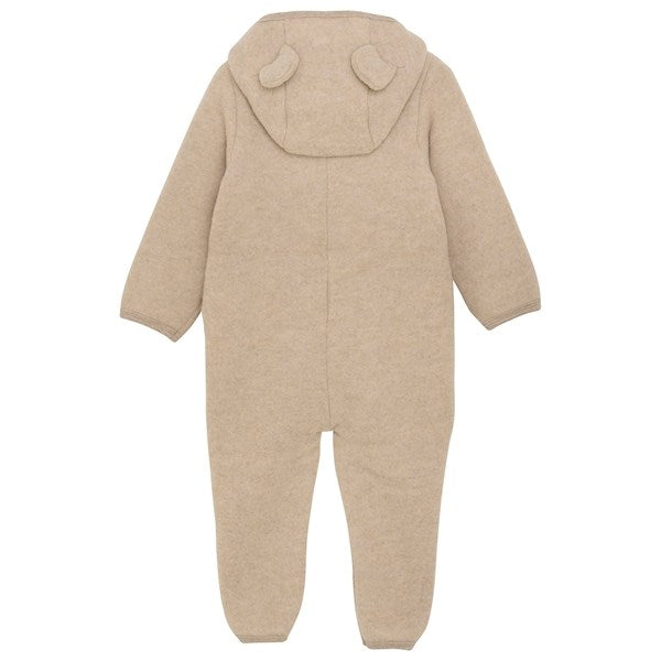 Huttelihut Pram Suit Ears Wool Fleece Dust Melange