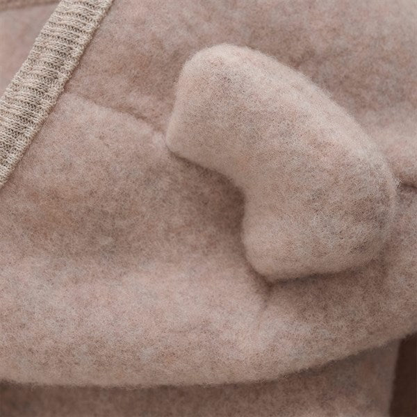 Huttelihut Pram Suit Ears Wool Fleece Mahogany Rose