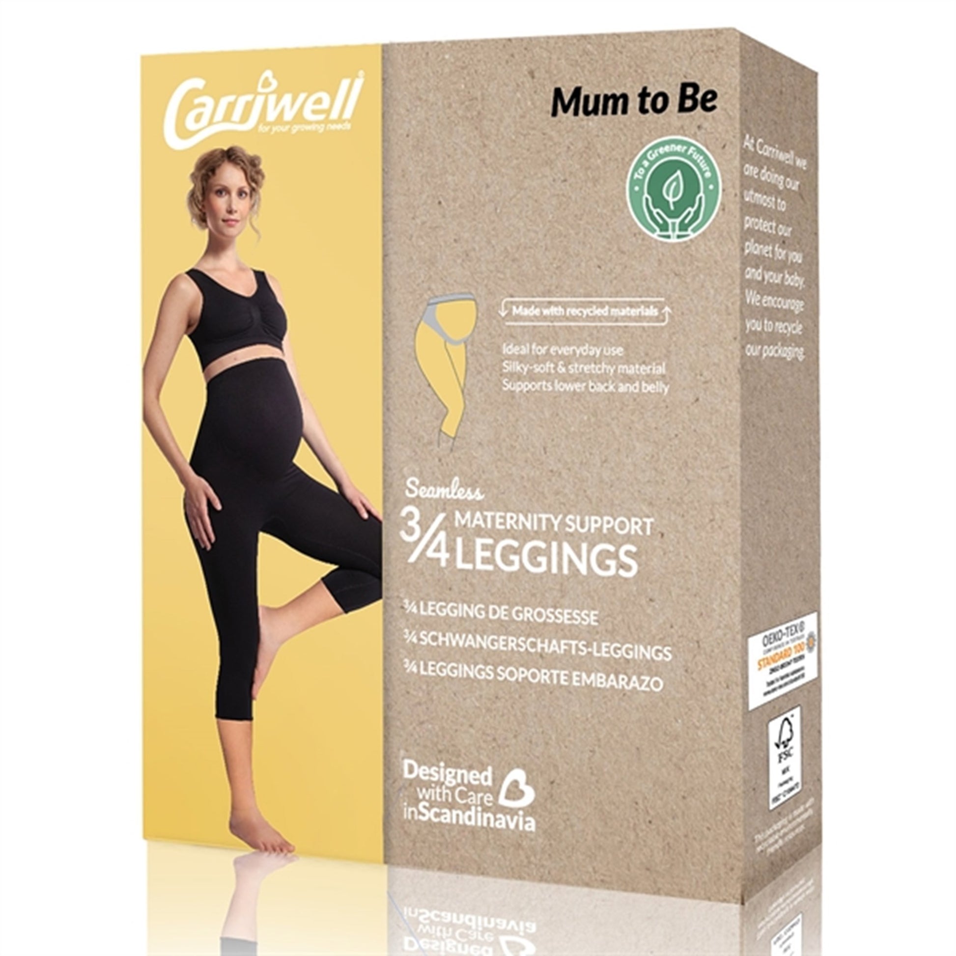 Carriwell Maternity Leggings 3/4 Black