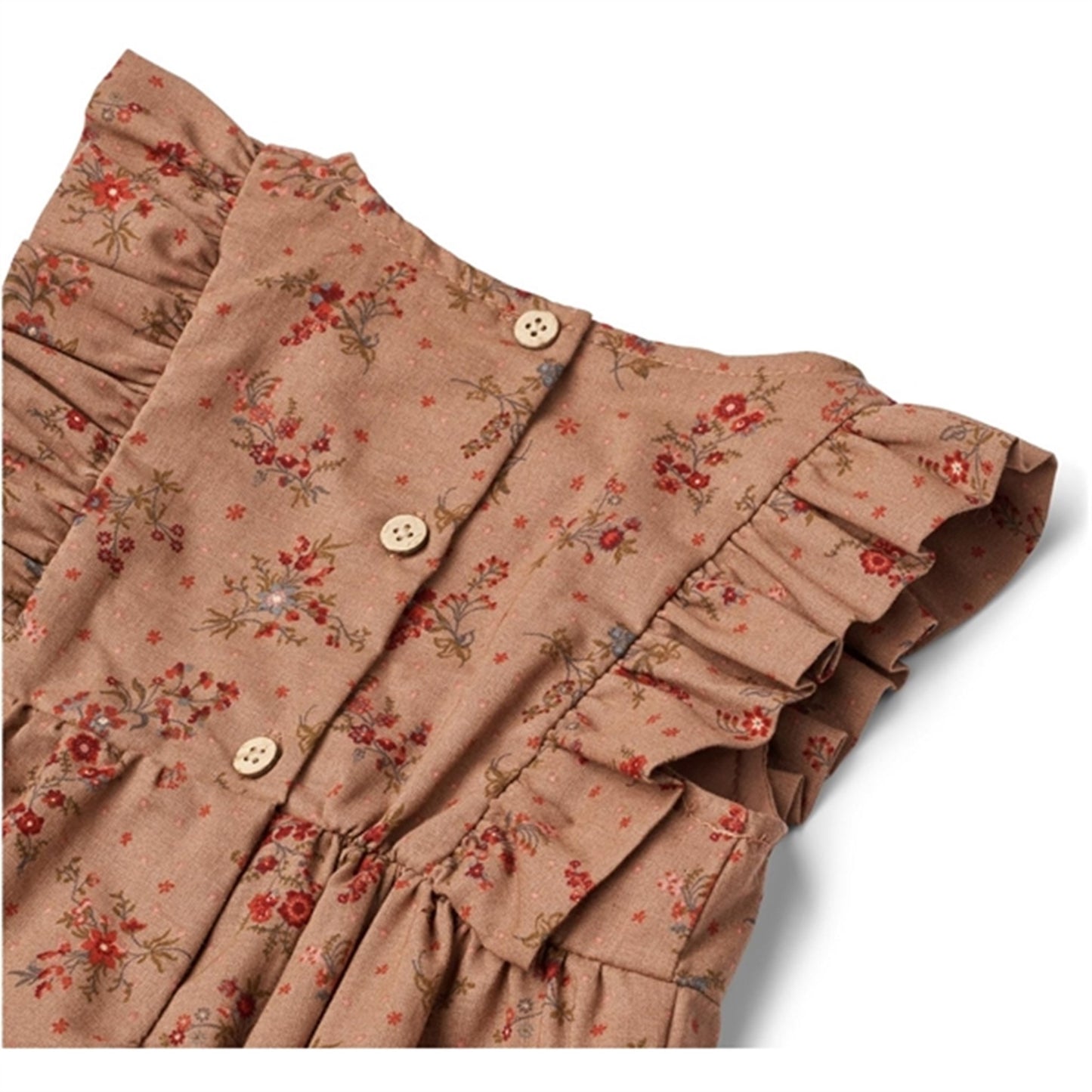 Wheat Berry Dust Flowers Romper Milia