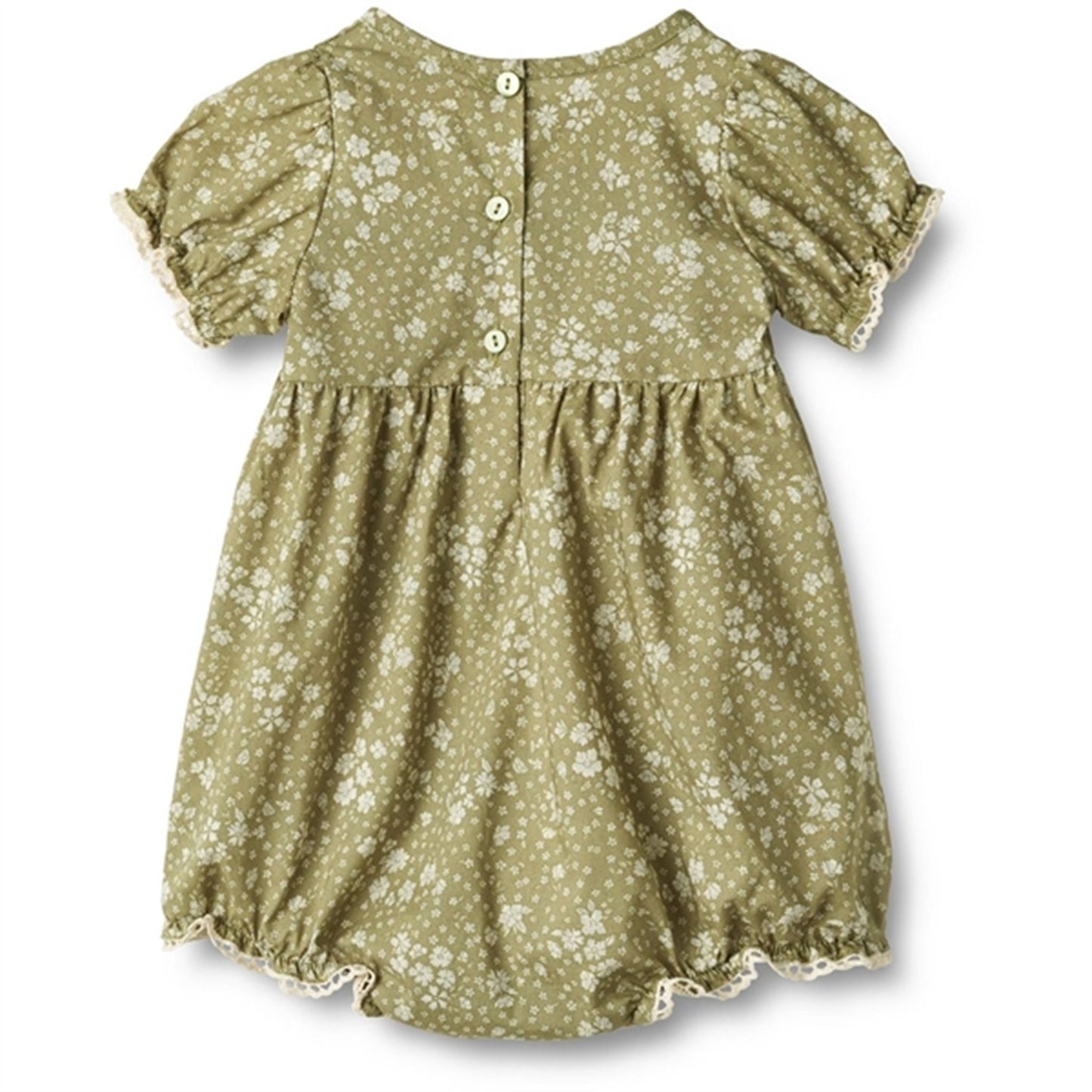 Wheat Green Flowers Romper Vigga