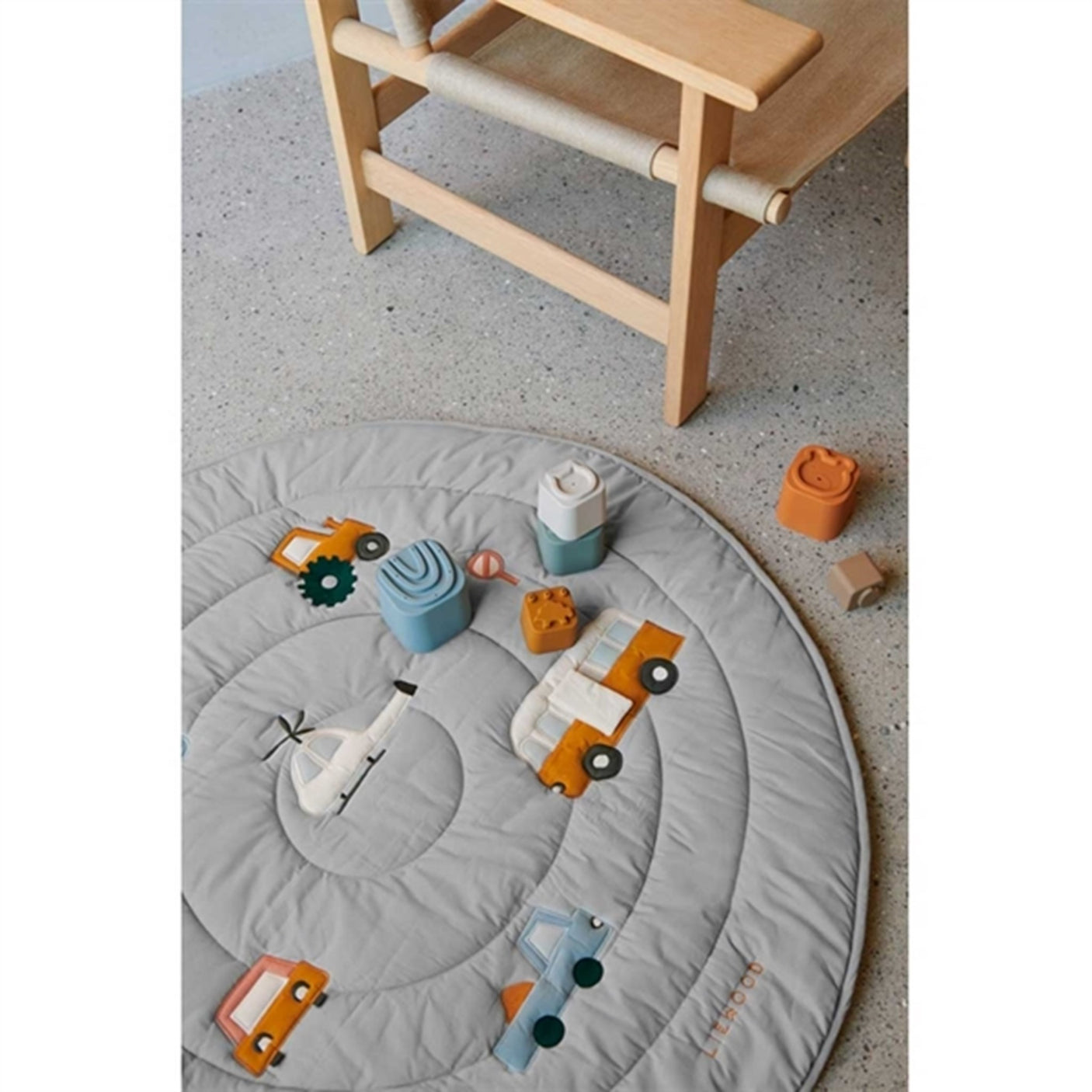 Liewood Neel Activity Blanket Vehicles Dove Blue Mix