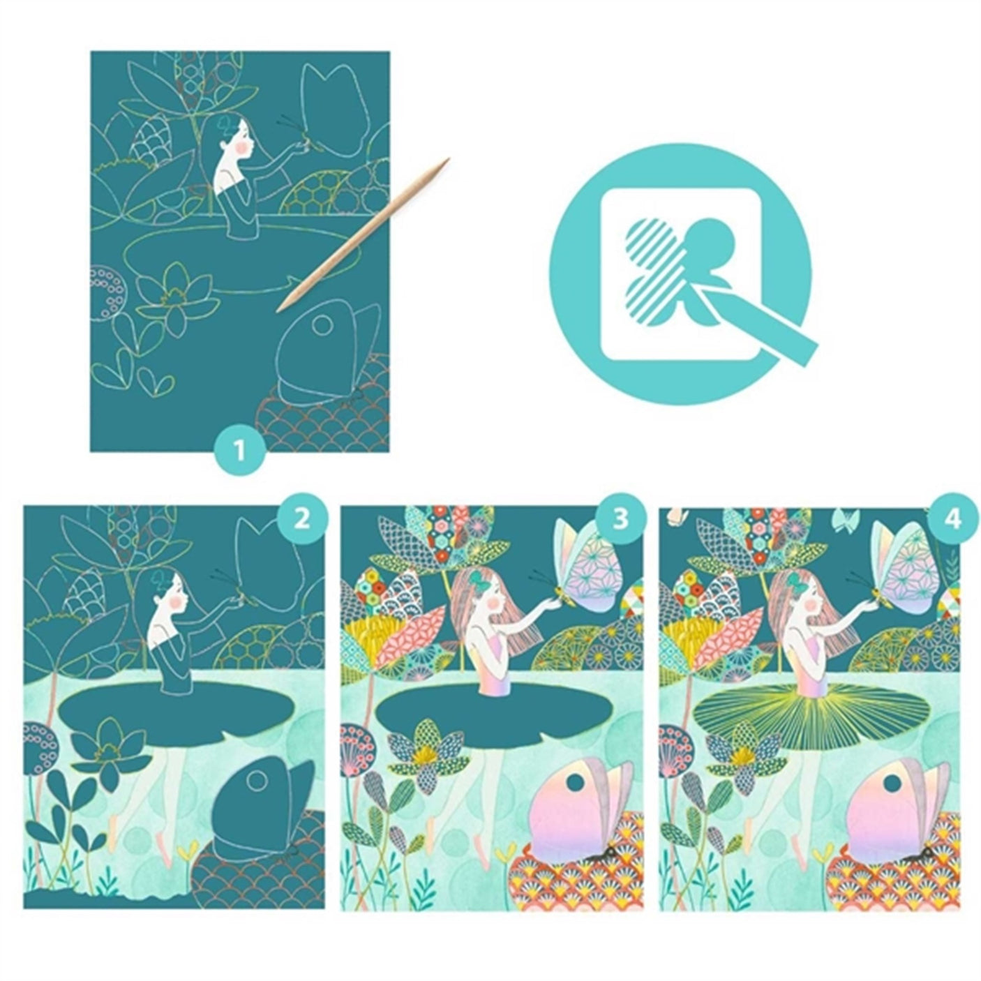 Djeco Scratch Kort The Lake