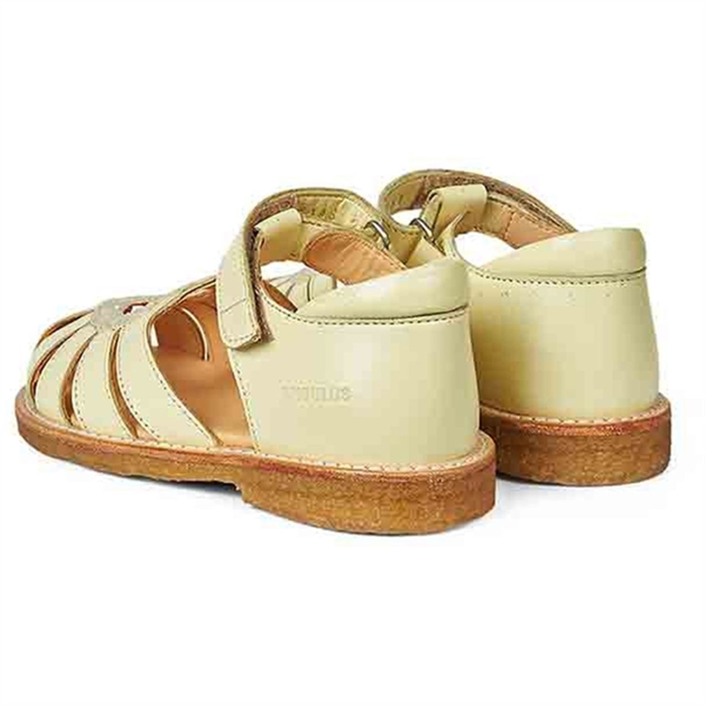 Angulus Hjerte Sandal W. Velcro Light Yellow/Light Yellow Glitter