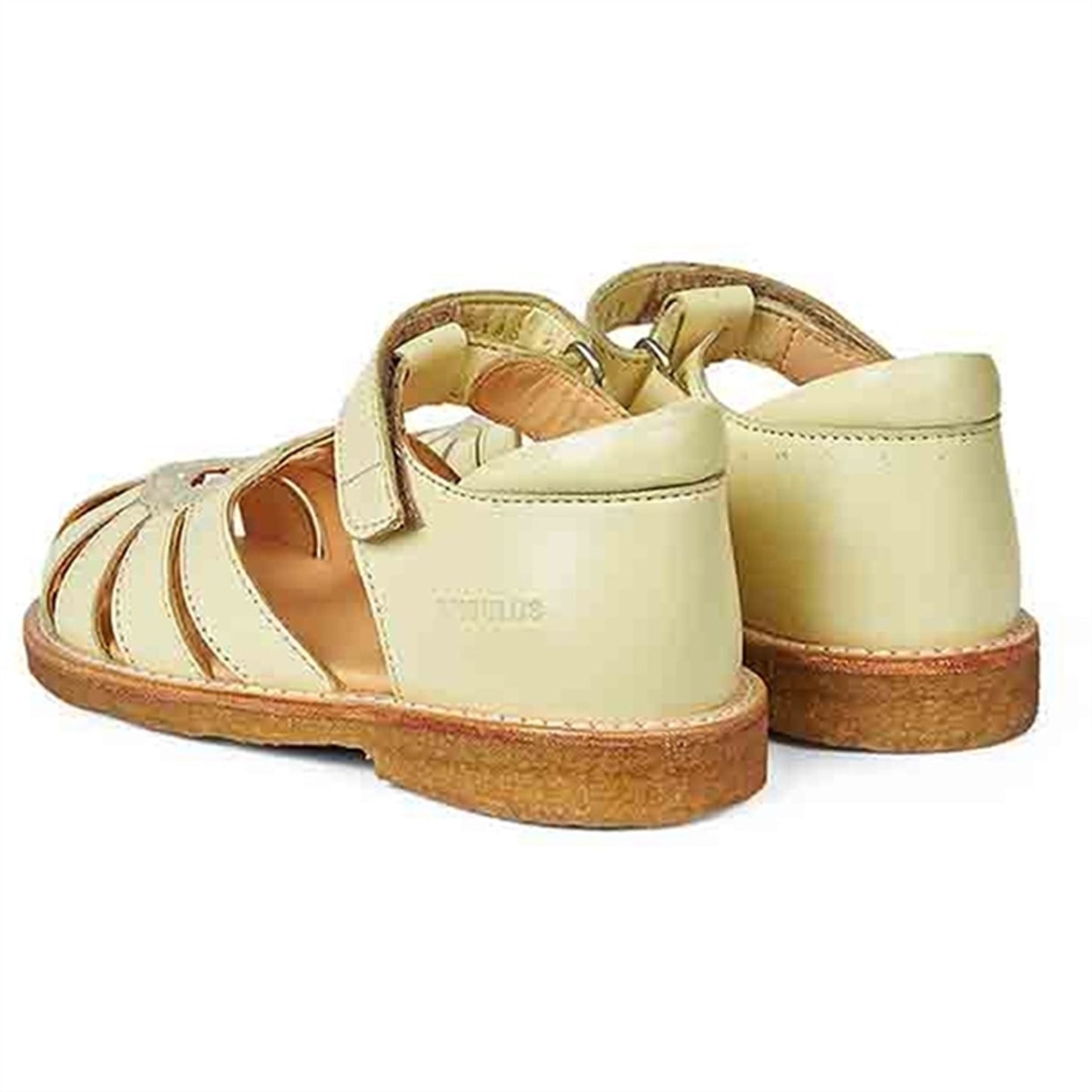 Angulus Hjerte Sandal W. Velcro Light Yellow/Light Yellow Glitter