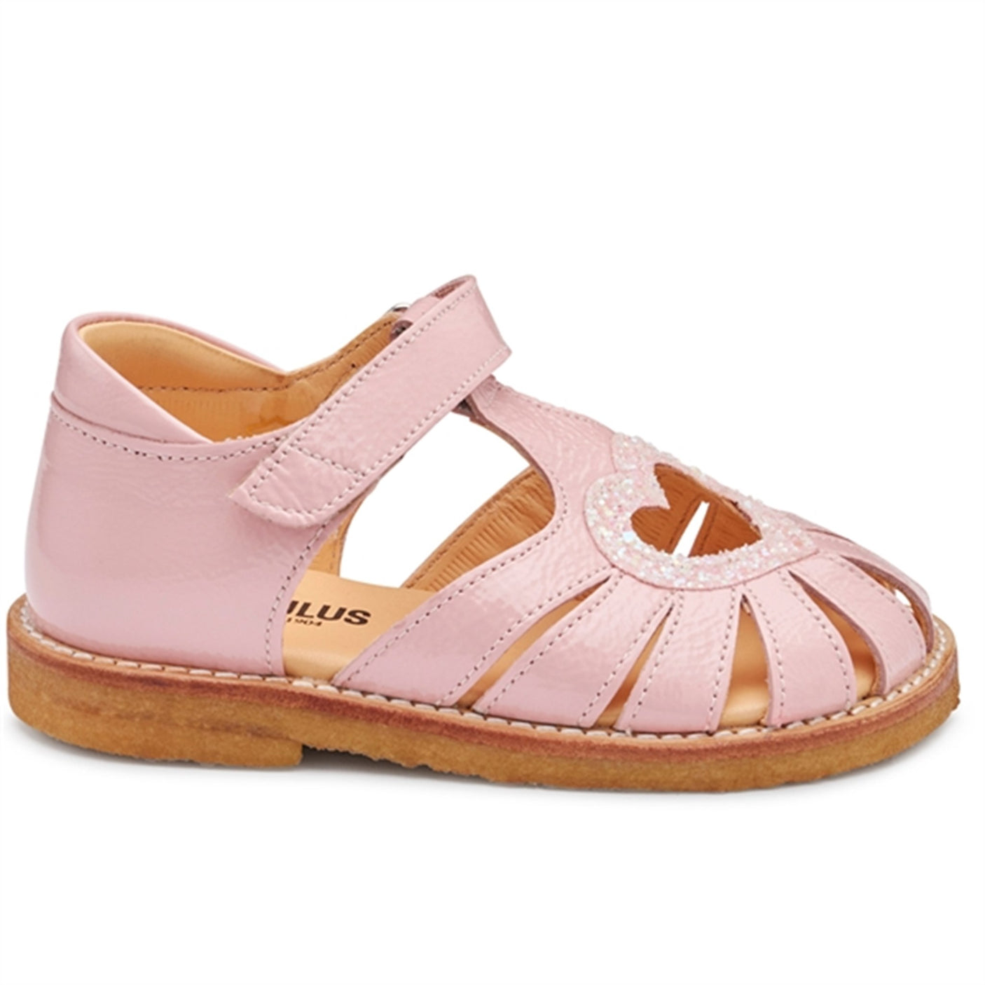 Angulus Hjerte Sandal W. Velcro Rose/Rose Glitter