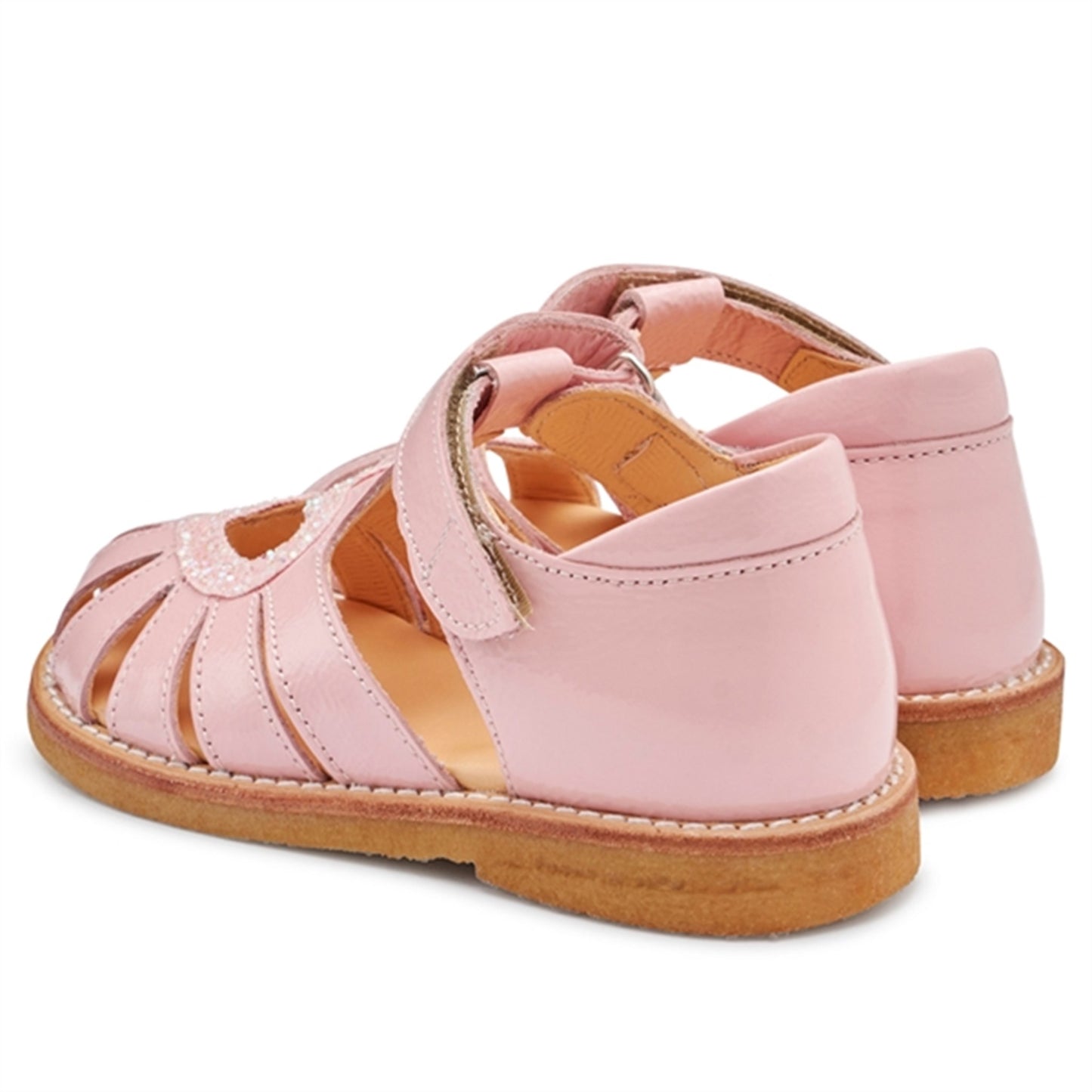 Angulus Hjerte Sandal W. Velcro Rose/Rose Glitter