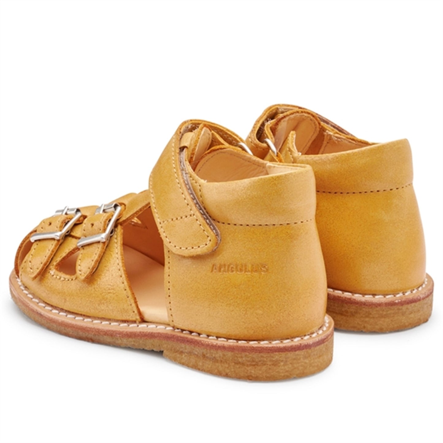 Angulus Starter Sandal W. Velcro And Buckles Camel