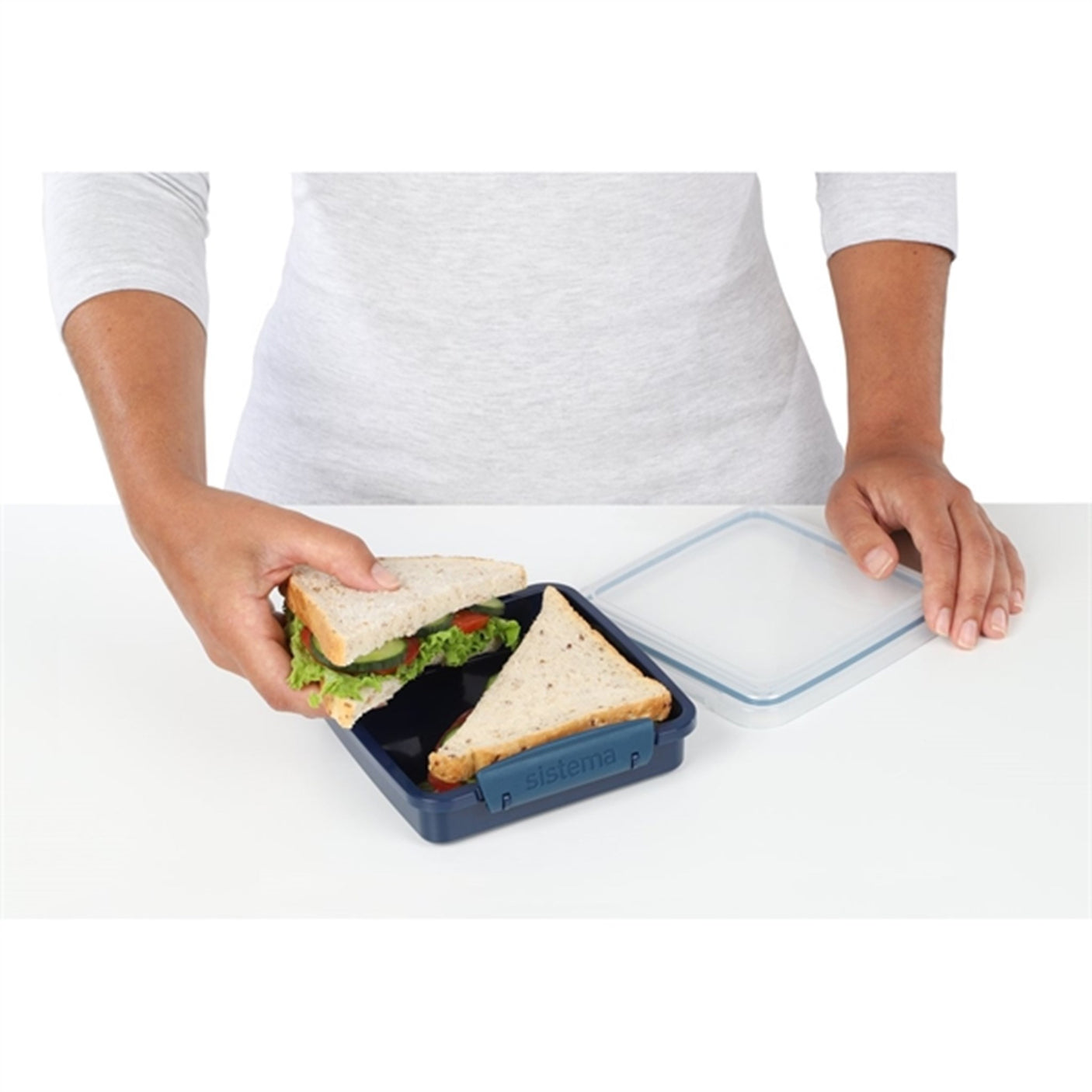 Sistema Renew To Go Sandwich Lunch Box 450 ml Blue