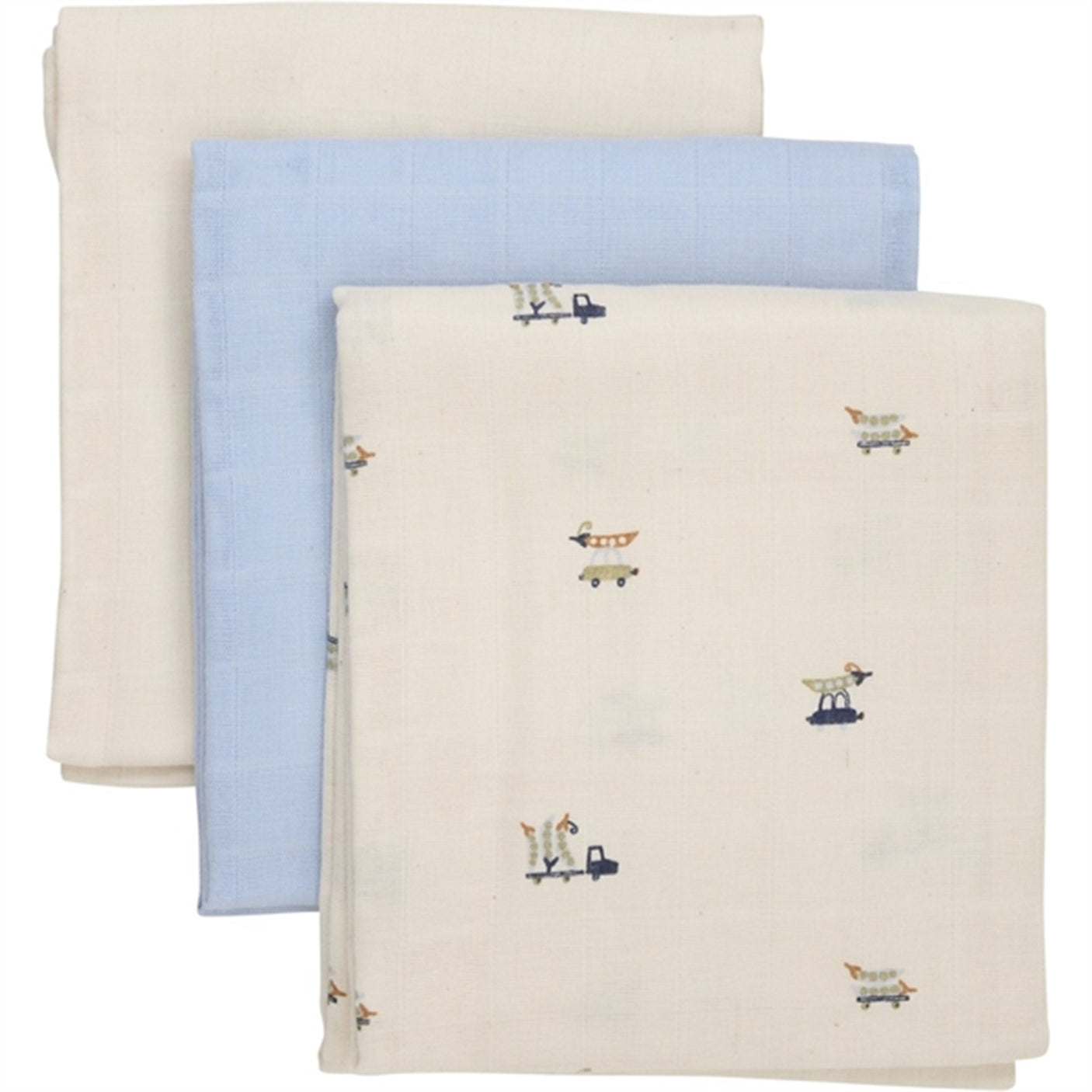Pippi Organic Muslin Cloths 4-pack Celestial Blue