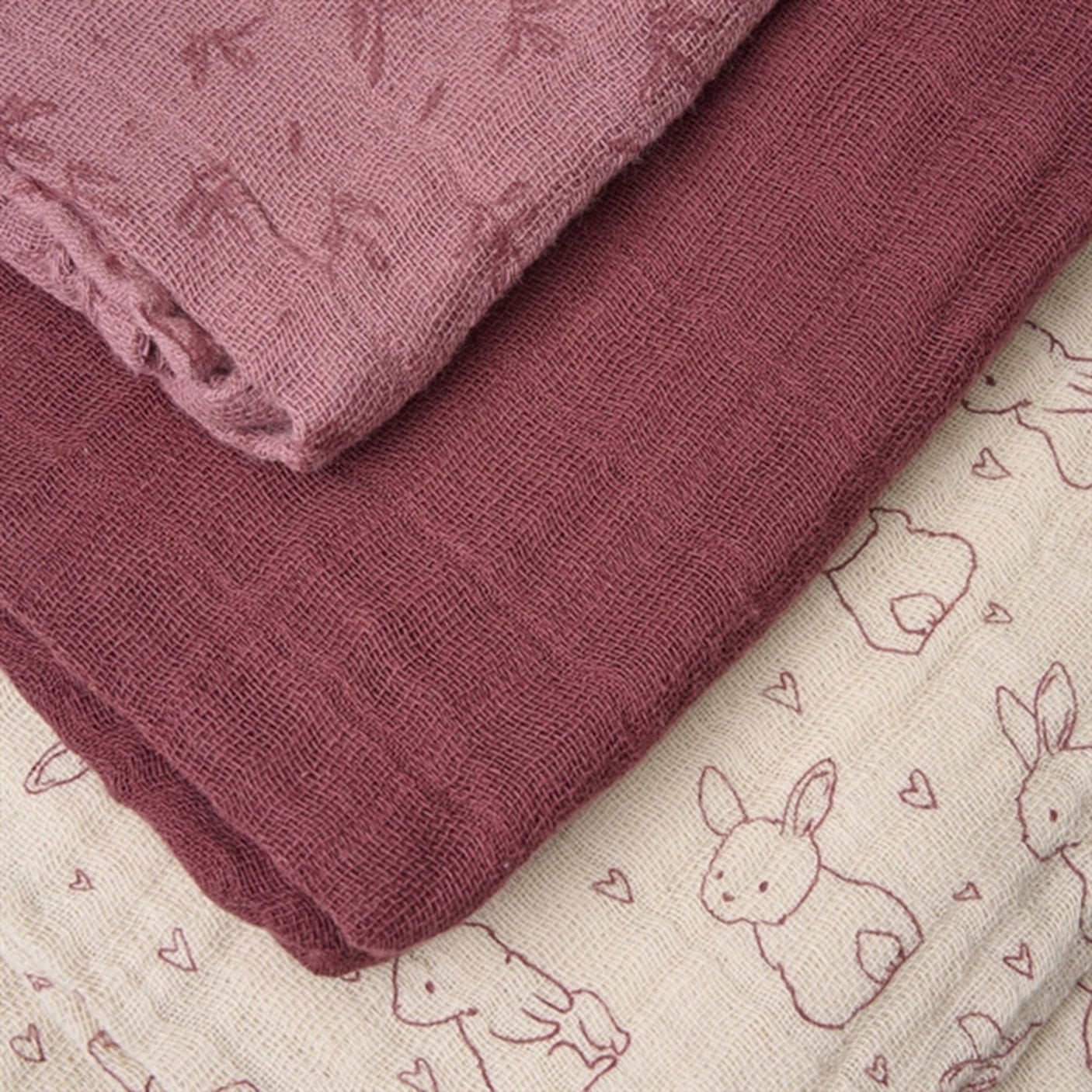 Pippi Organic Muslin Cloths 6-pack Old Rose