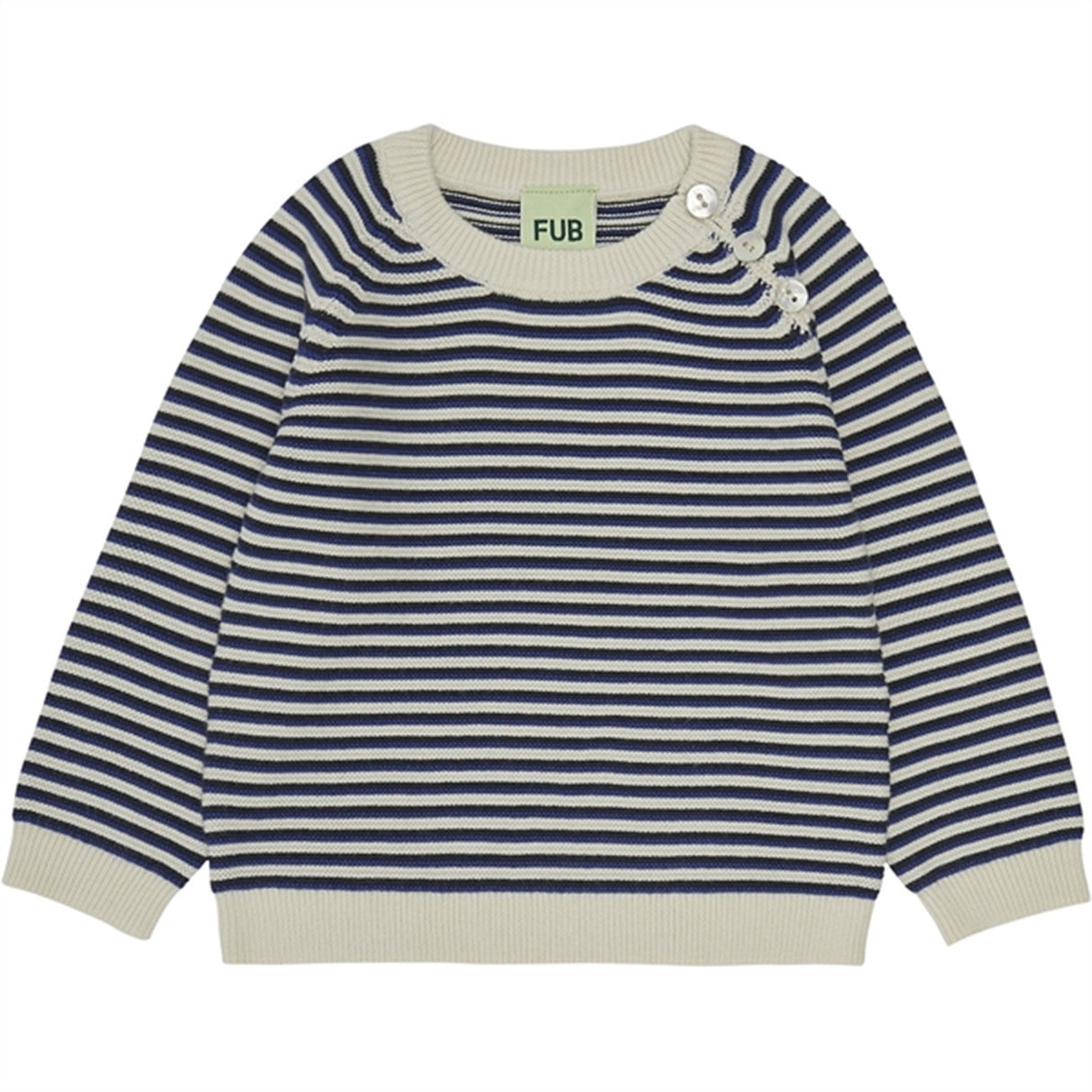 FUB Baby Purlrib Blouse Ecru/Cobolt/Dark Navy