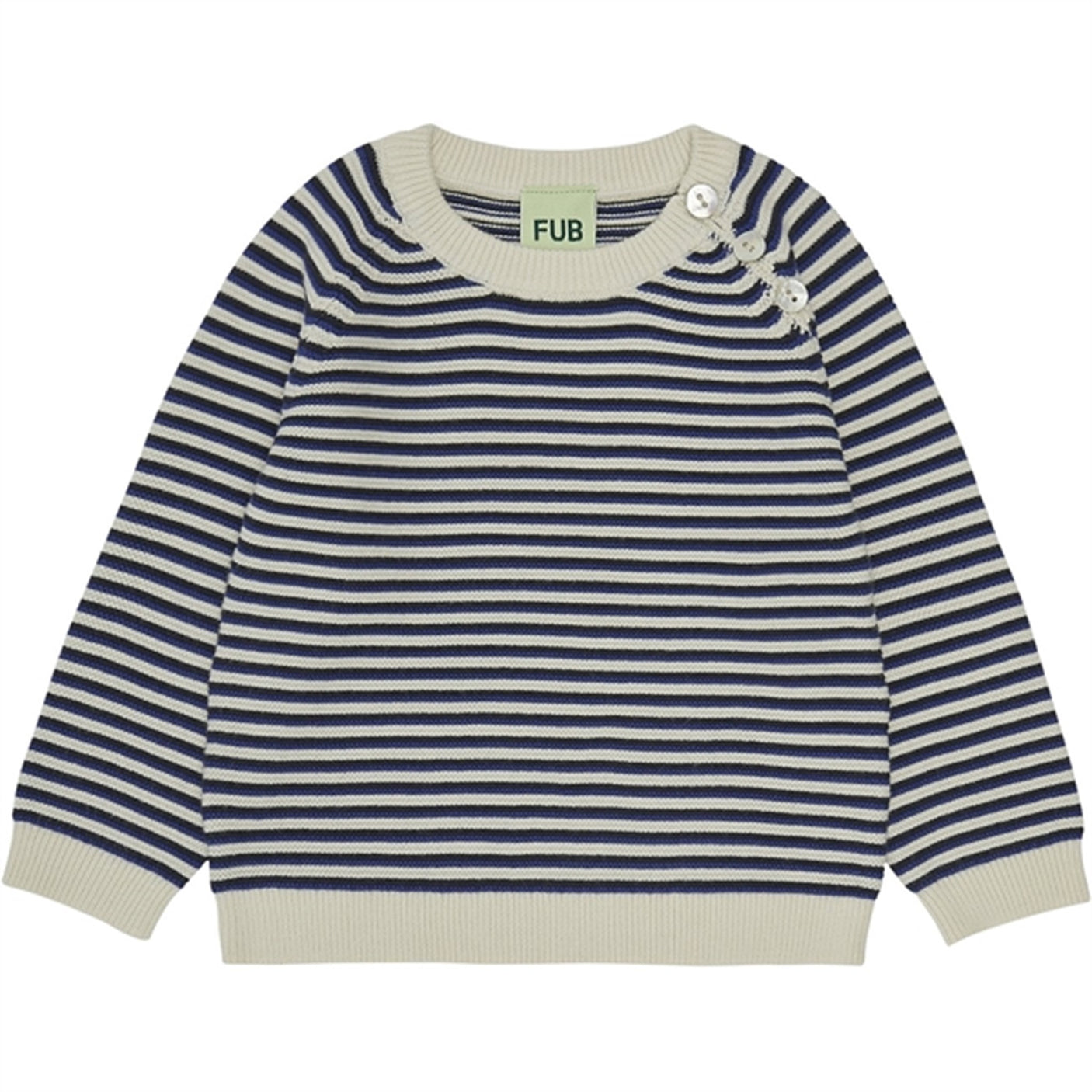 FUB Baby Purlrib Blouse Ecru/Cobolt/Dark Navy