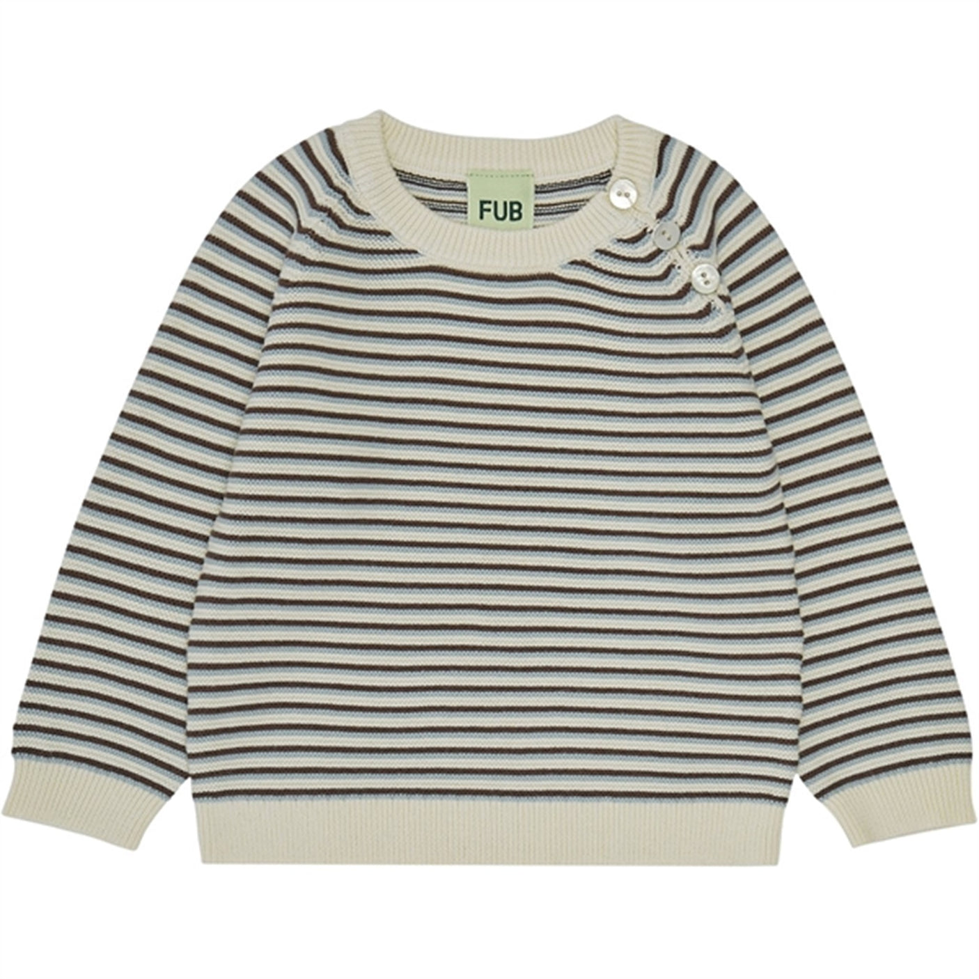 FUB Baby Purlrib Blouse Ecru/Glacier/Maroon