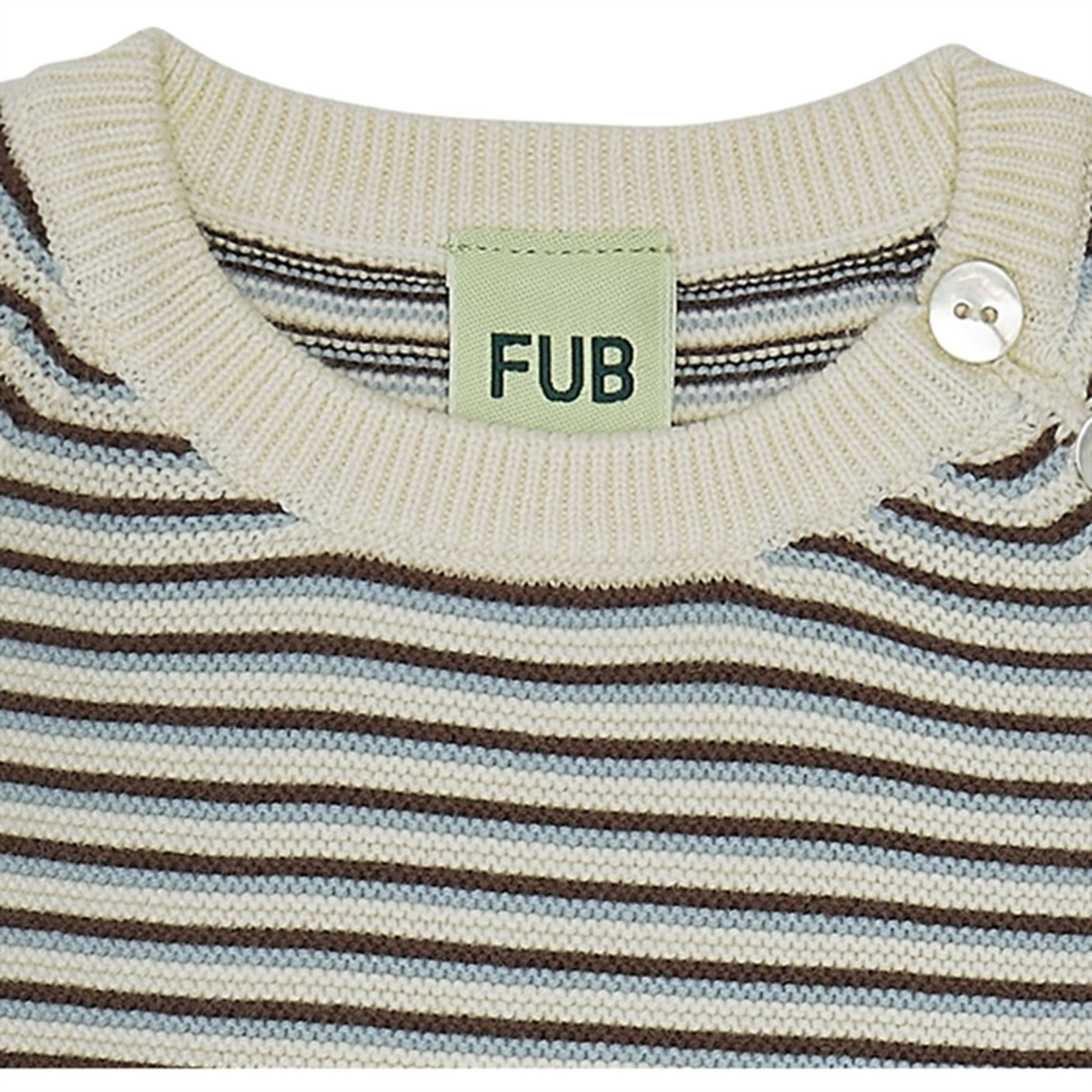 FUB Baby Purlrib Blouse Ecru/Glacier/Maroon