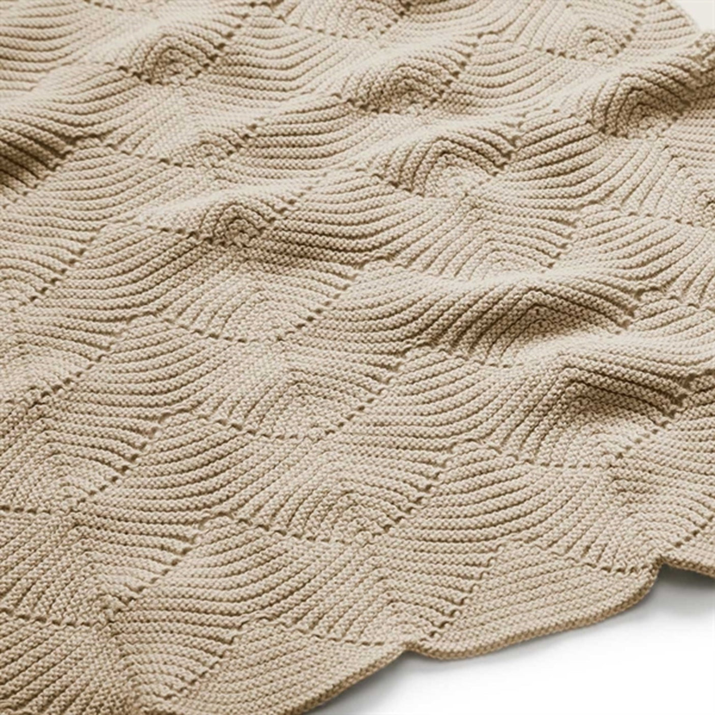 Cam Cam Copenhagen Baby Scallop Knit Blanket Almond