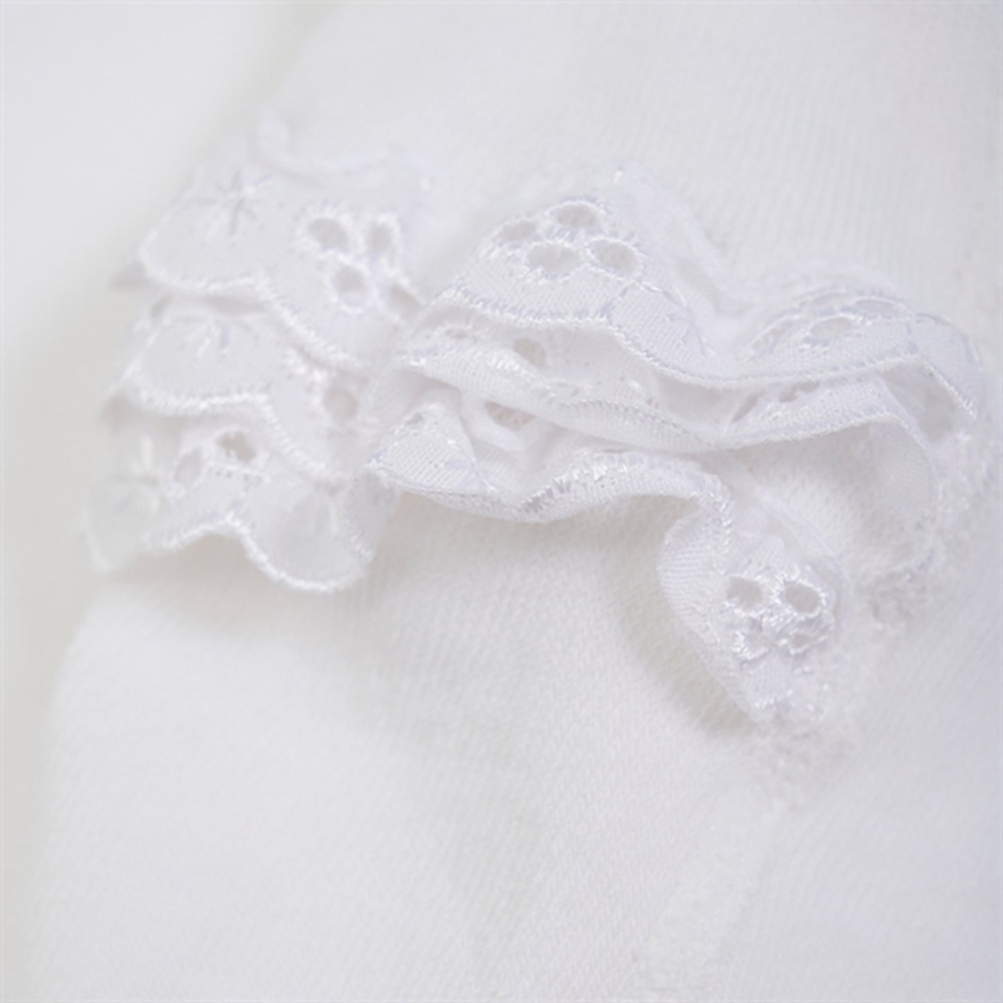 Minymo White Strømpebukser m. Blonder NOOS