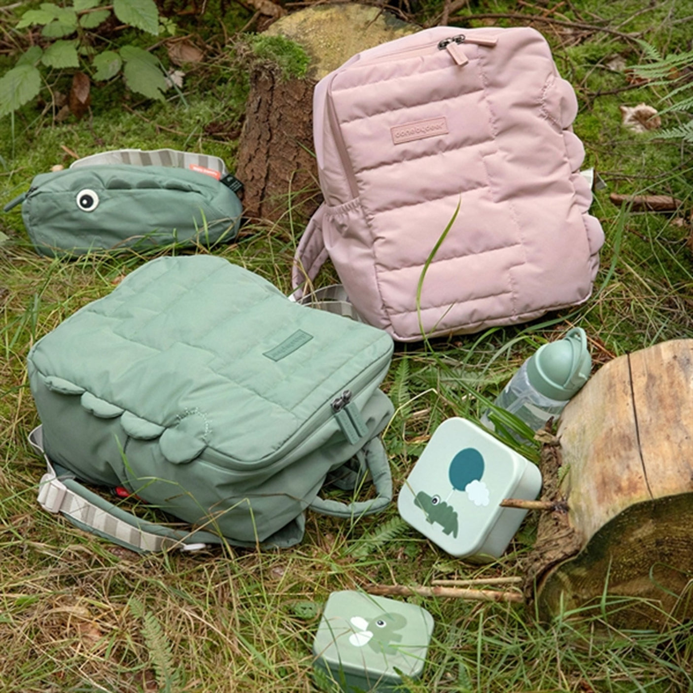 Done by Deer Backpack Croco Green