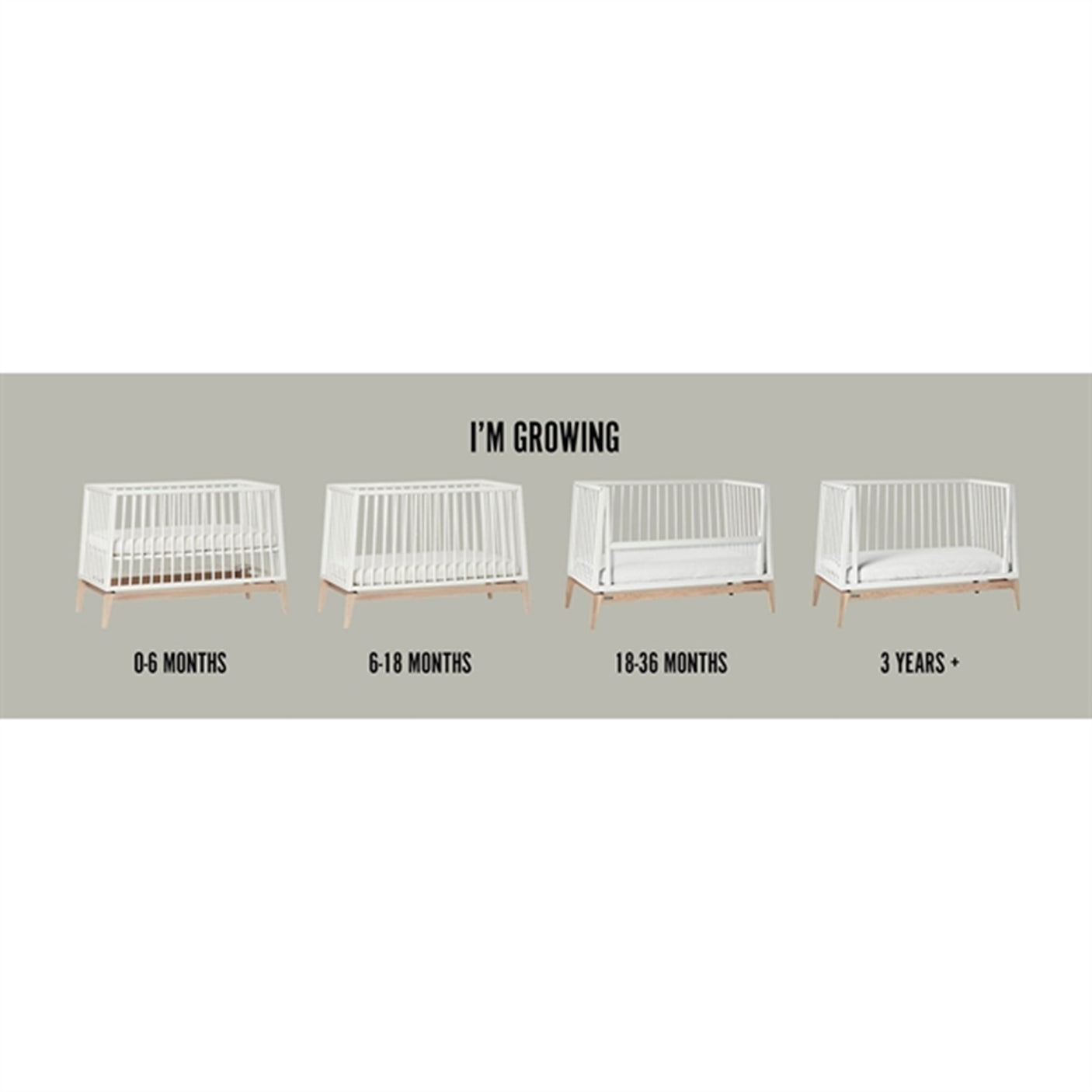 Leander Luna™ Baby Bed White/Oak
