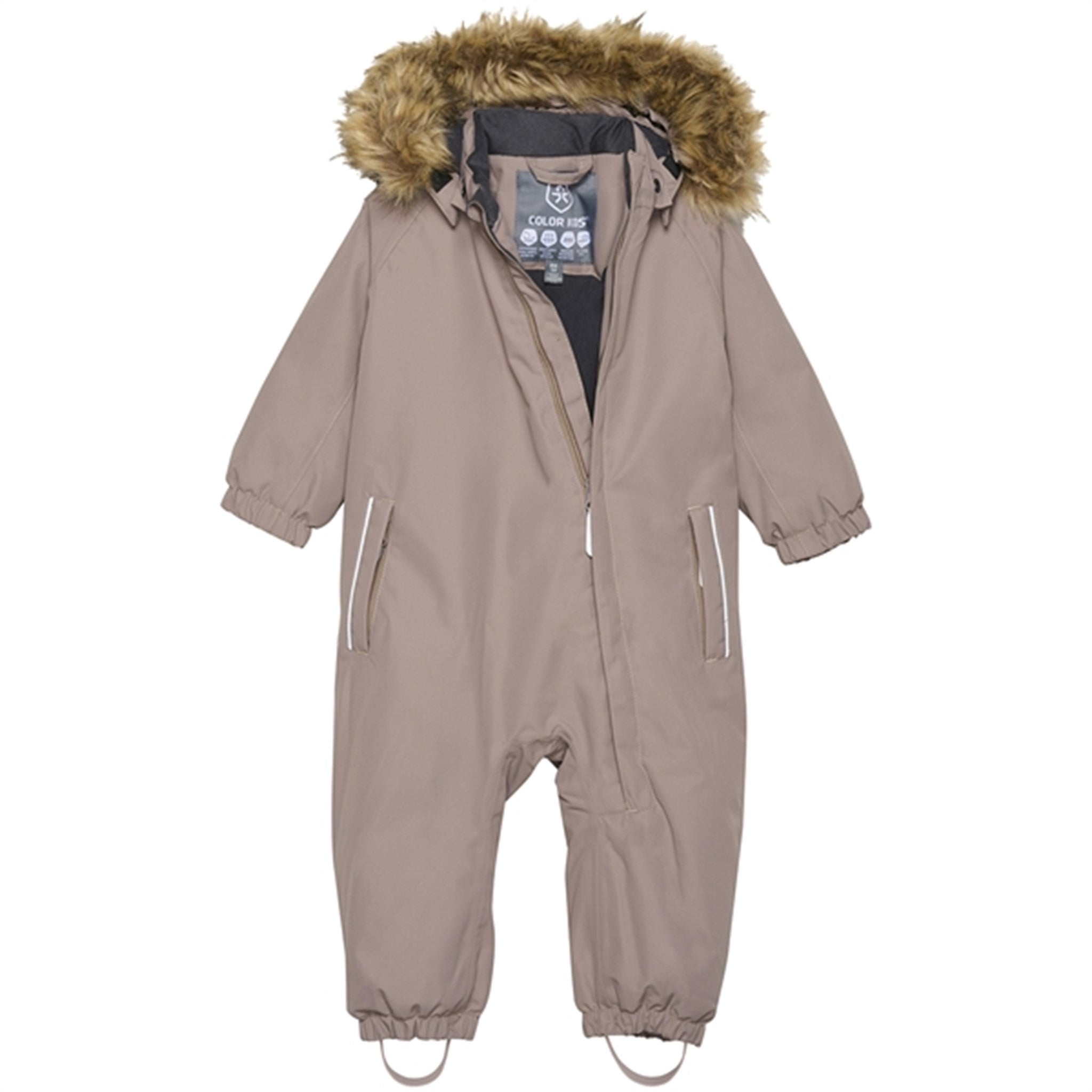 Color Kids Coverall w. Faux Fur Fossil 3