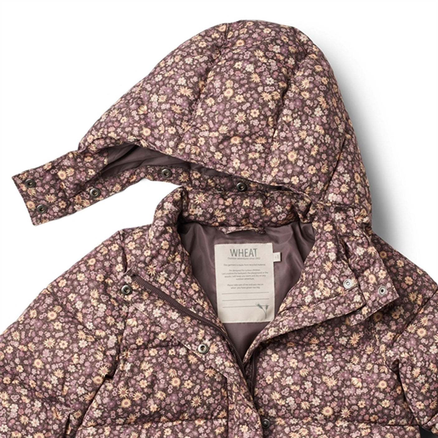 Wheat Puffer Jacket Yrsa Eggplant Flowers