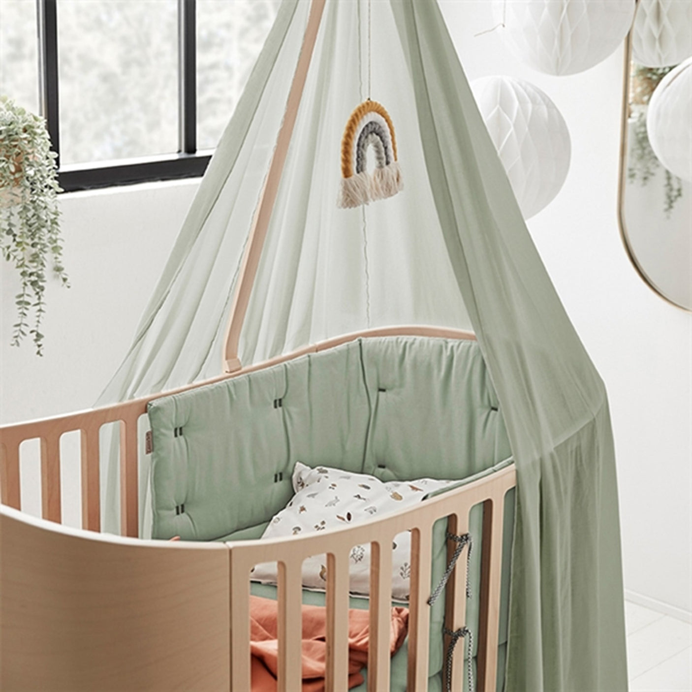 Leander Sheet for Baby Bed 2-Pack Sage Green