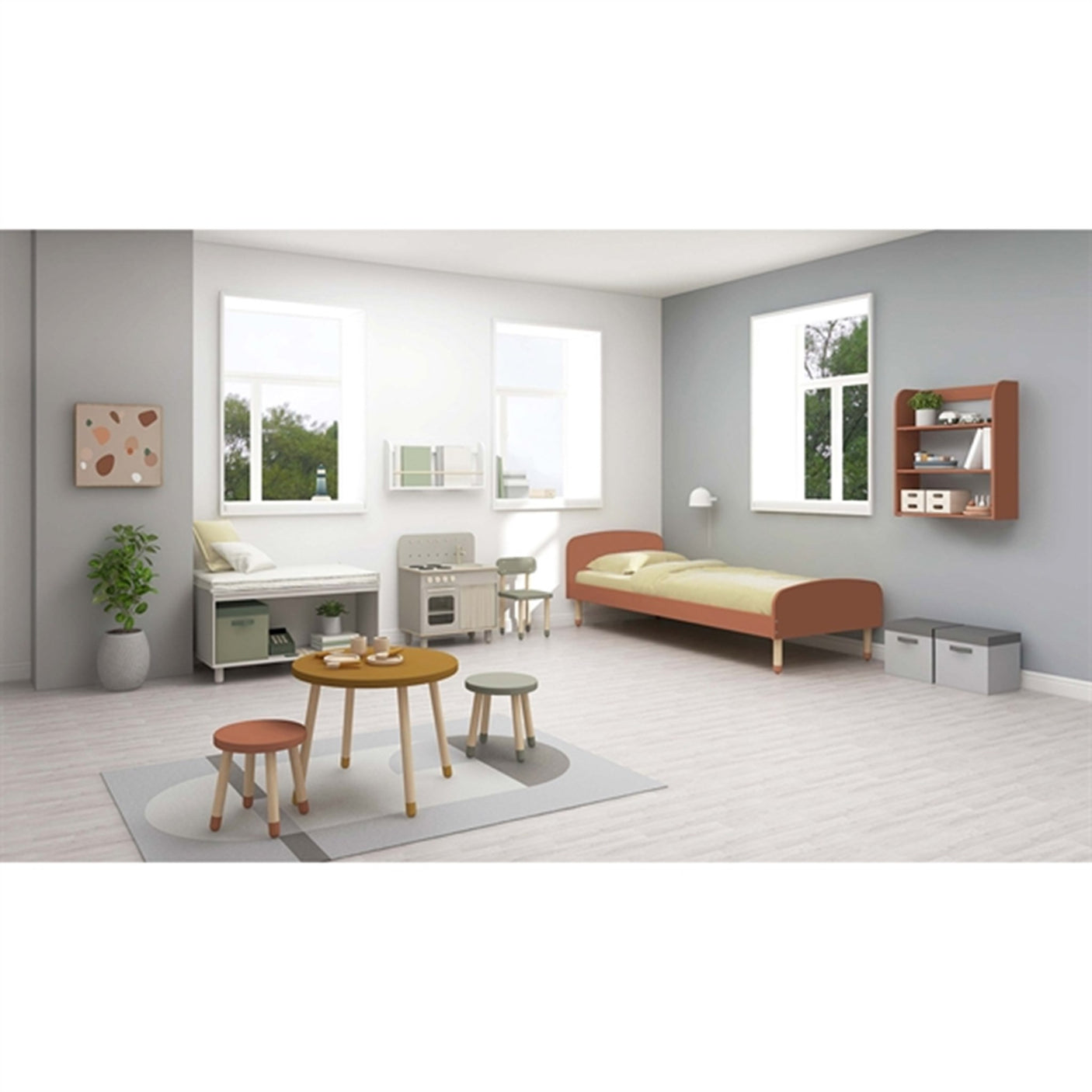 Flexa Dots Chair Natural Green 2