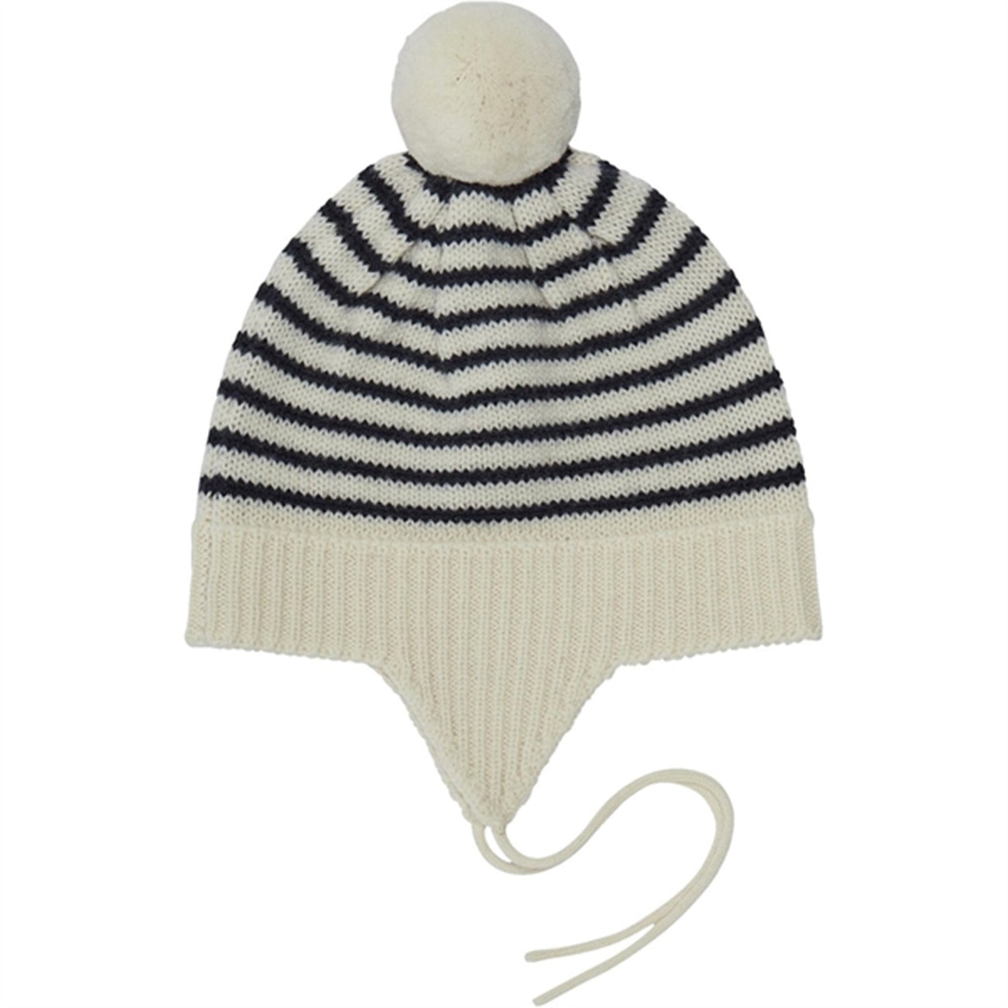 FUB Baby Pompom Hat Ecru/Dark Navy