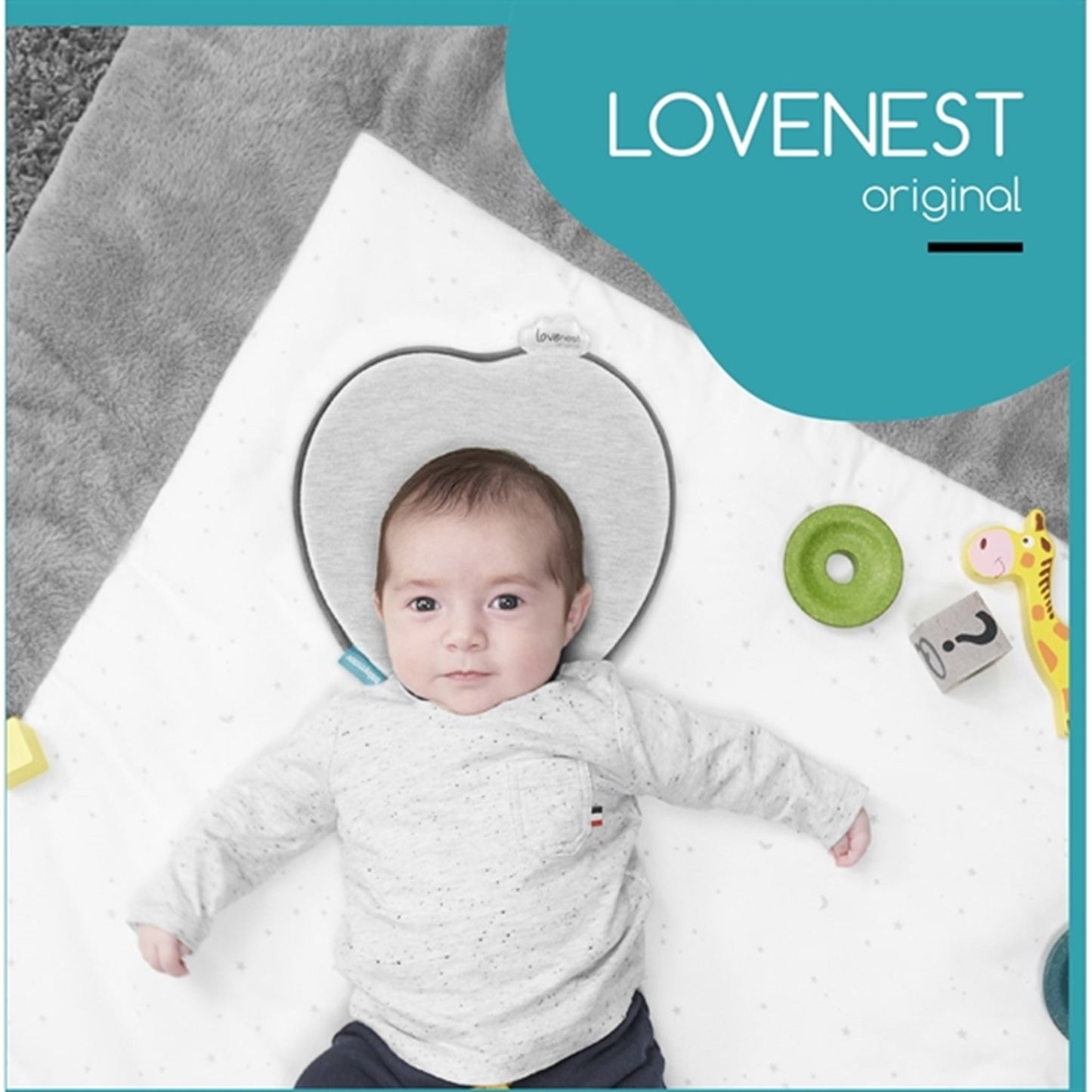 Babymoov Lovenest Baby Pillow Original Smokey