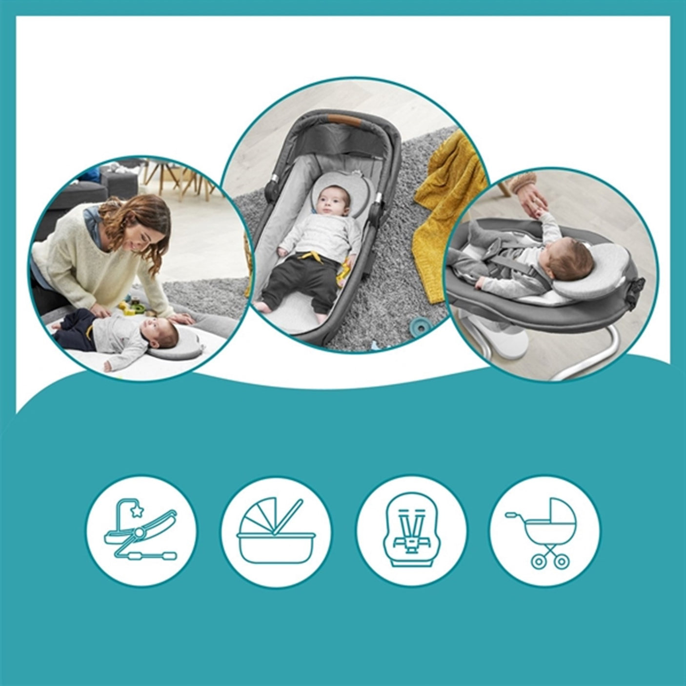 Babymoov Lovenest Baby Pillow Original Smokey