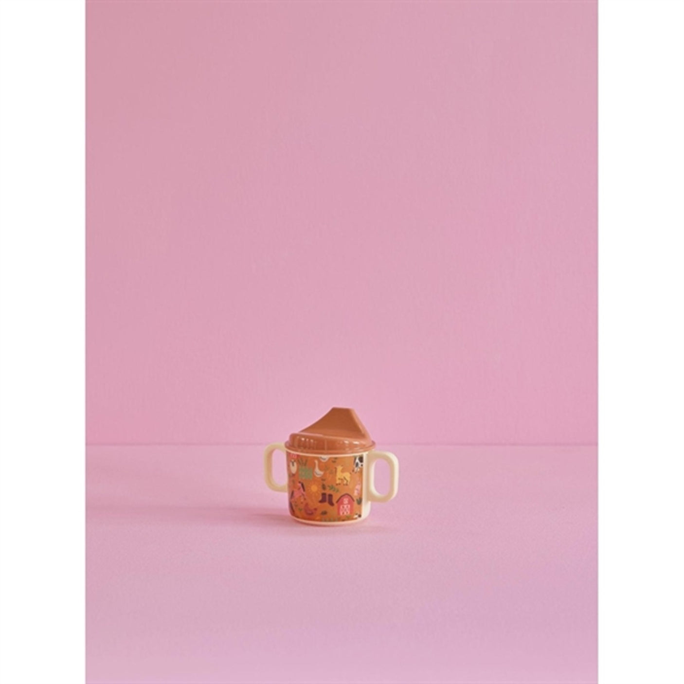 RICE Brown Farm Totable Melamine Baby Cup with Handles