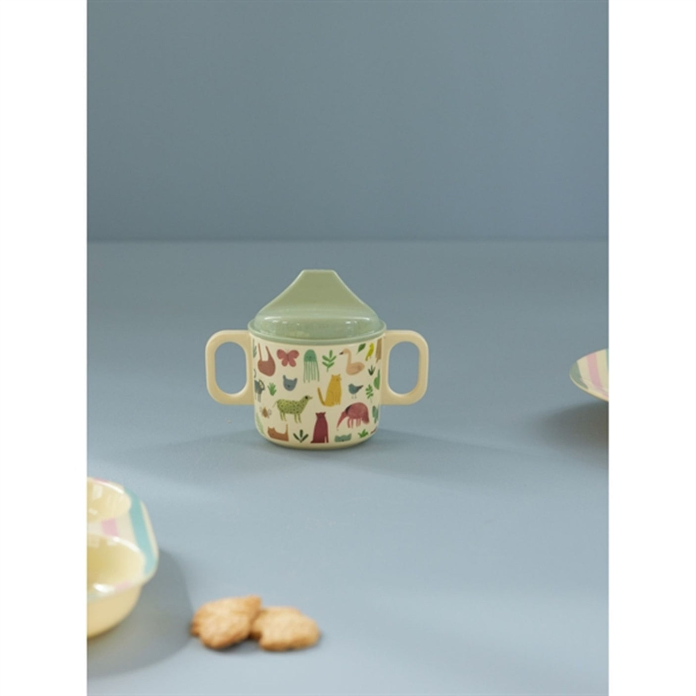 RICE Sweet Jungle Print Melamine Baby Cup with Handles