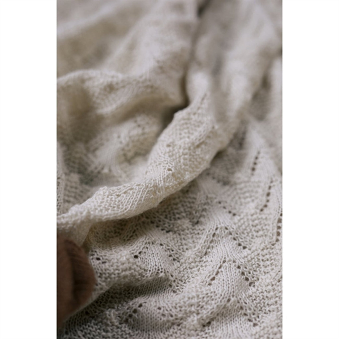 HOLMM White Baby Lemo Baby Alpaca Knit Blanket