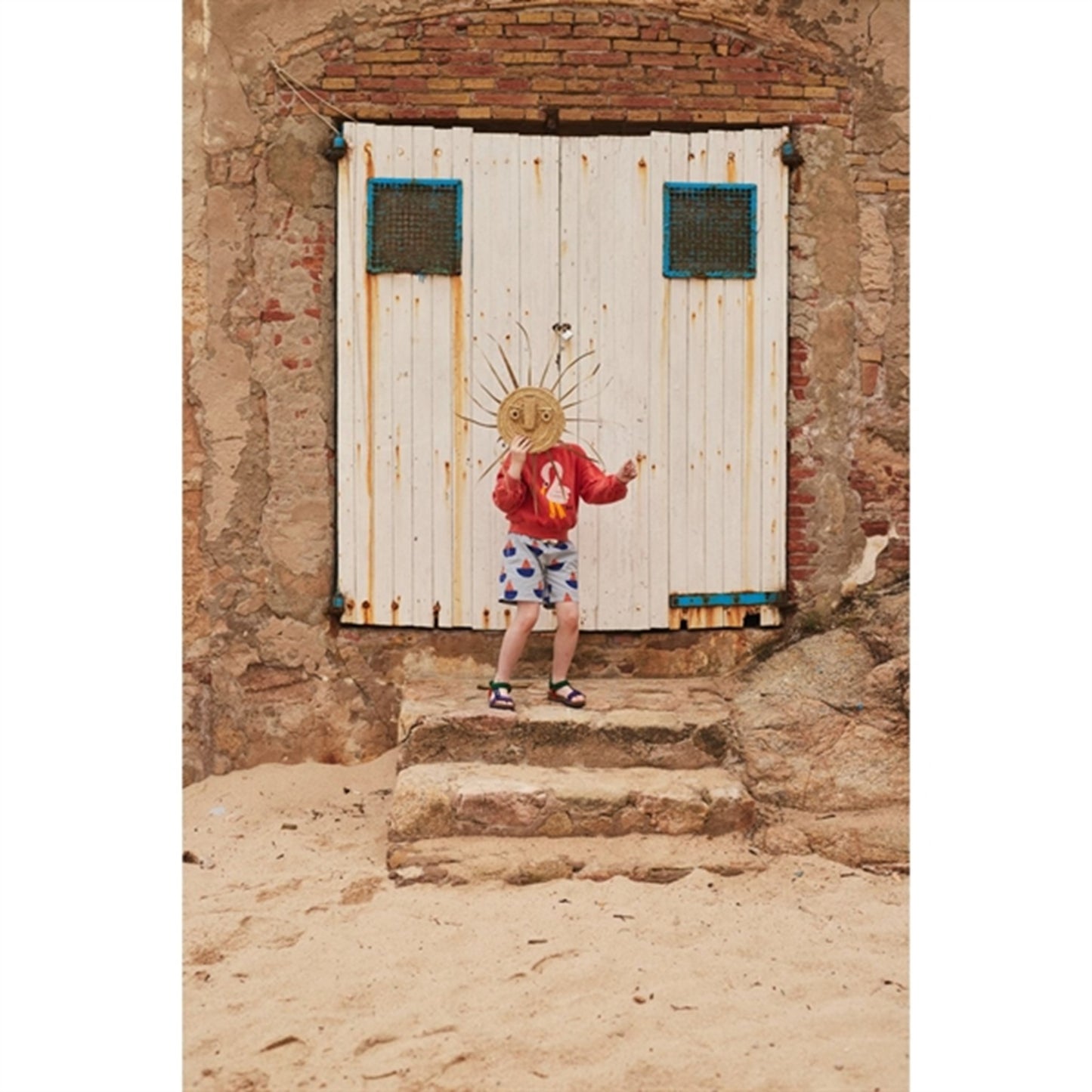 Bobo Choses Light Blue Sail Boat All Over Shorts