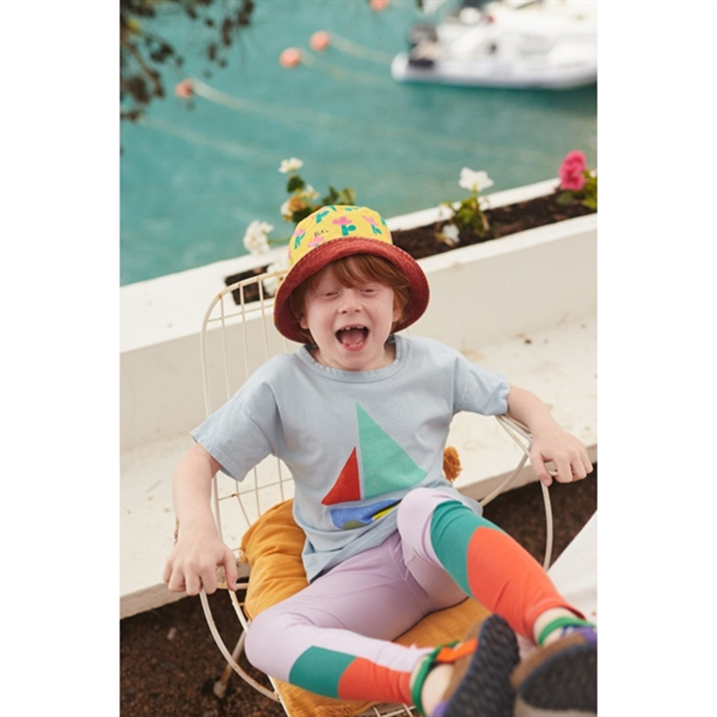 Bobo Choses Light Blue Multicolor Sail Boat T-Shirt