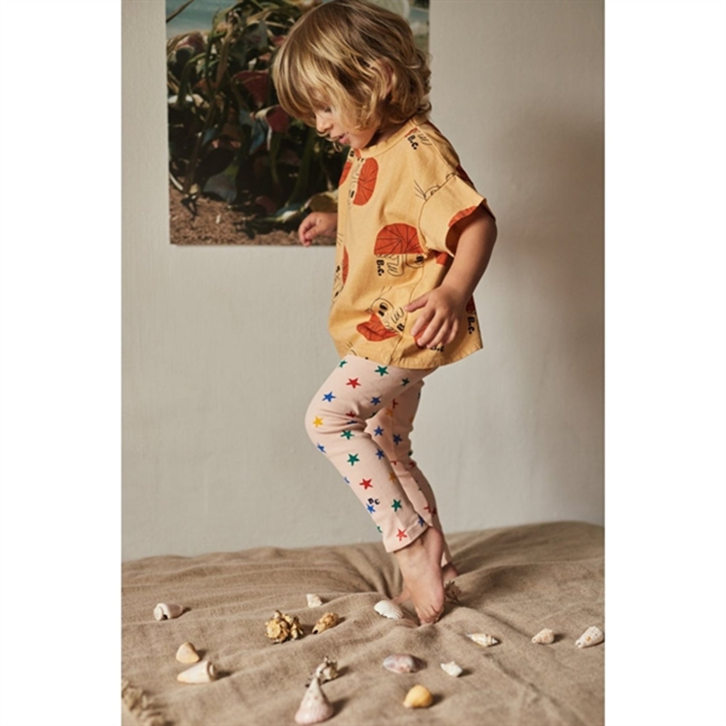 Bobo Choses Light Brown Multicolor Stars All Over Leggings