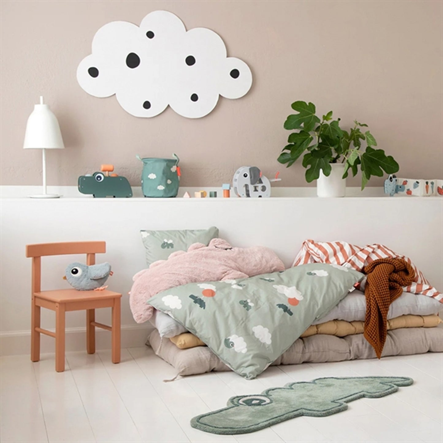 Done by Deer Bedlinen Happy Clouds Green