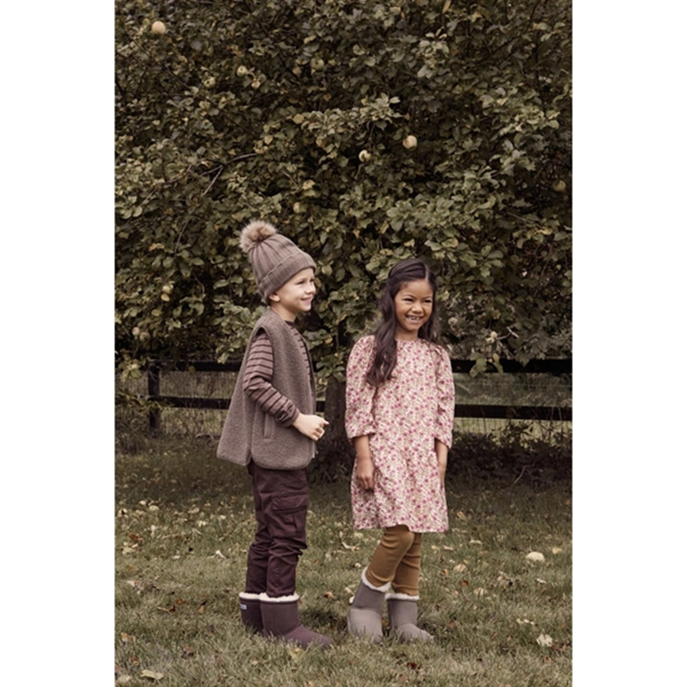 En Fant Beenie m. Faux Fur Chocolate Chip